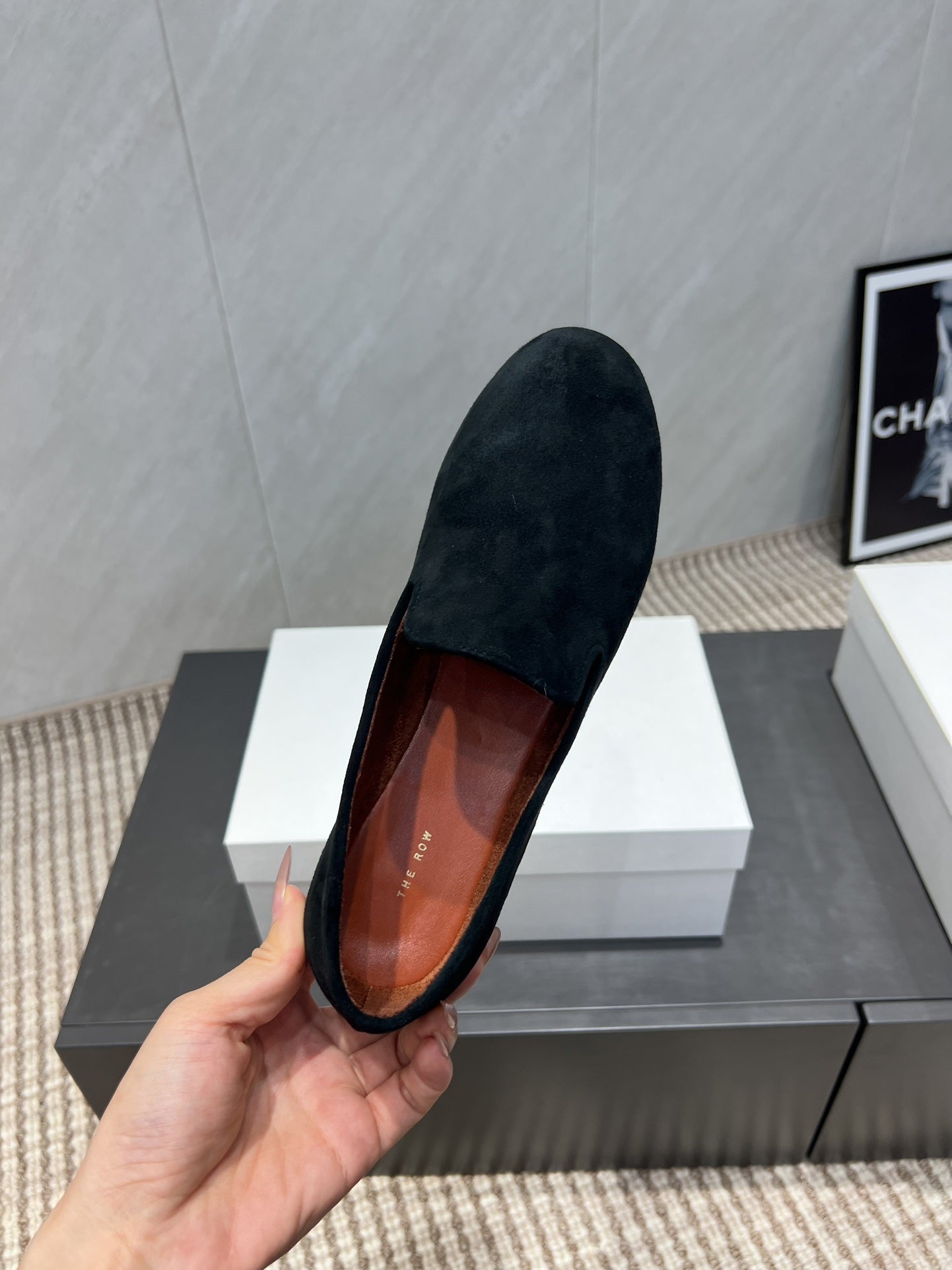 The Row 2025 Tipi Loafer Black Suede 540518