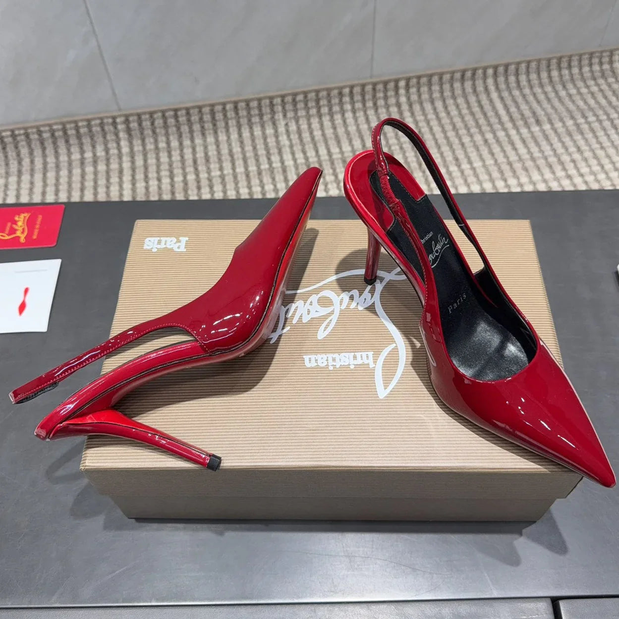 CL 2026 Kate Sling 100 Slingback Red Patent Leather 613984