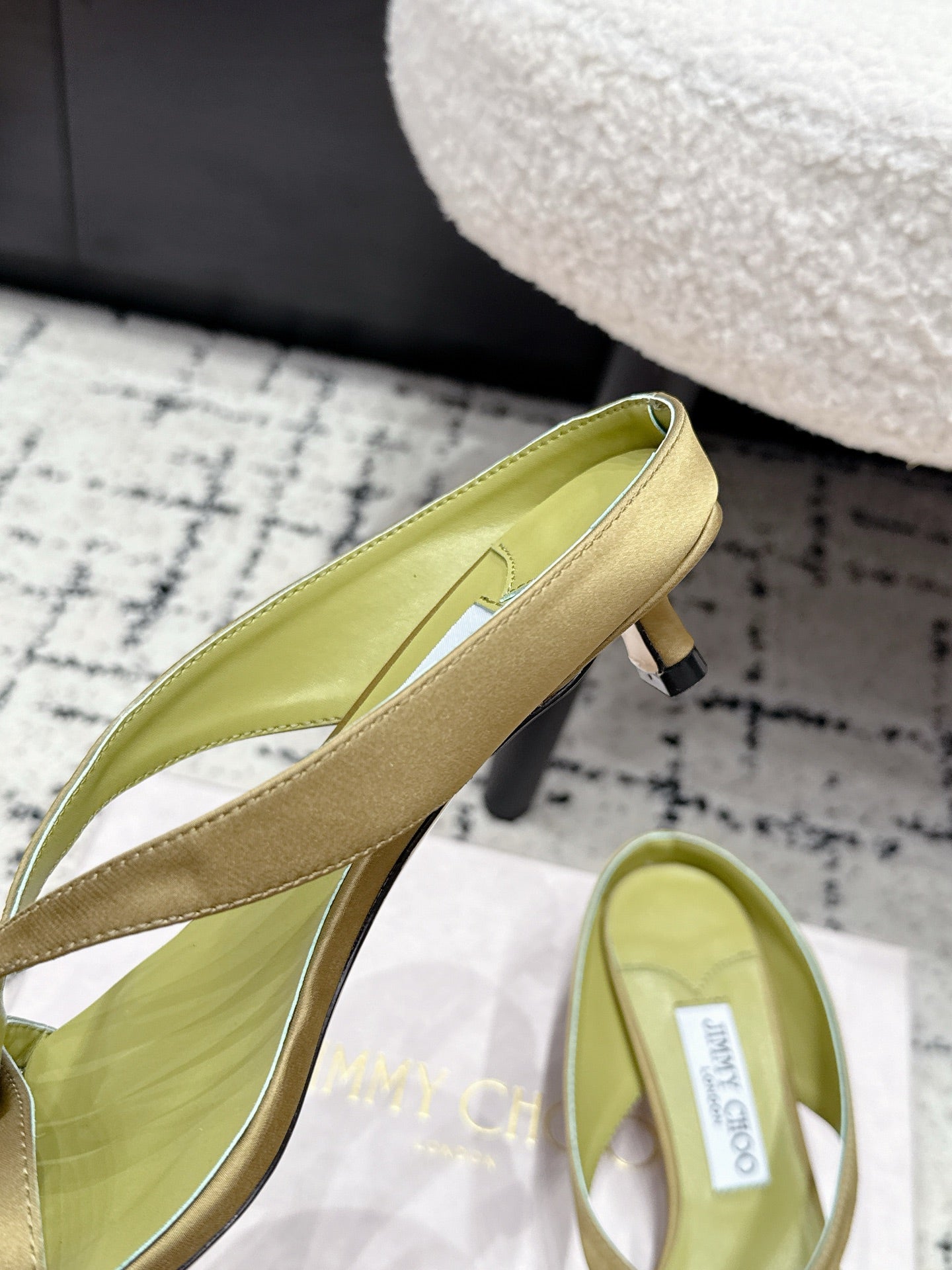 JC Emeri 35mm Sandals Olive Satin 880815