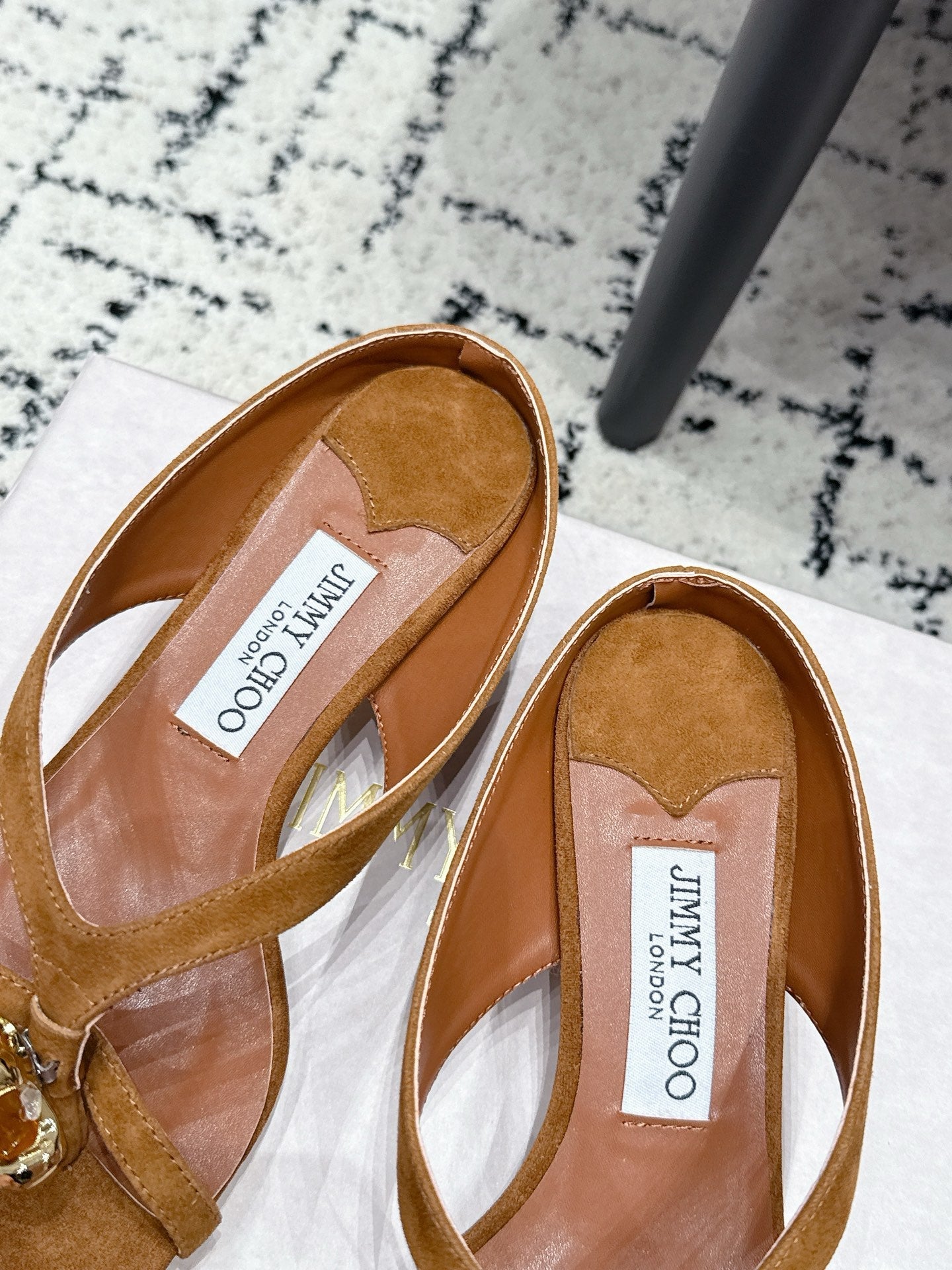 JC Emeri 35mm Sandals Tan Brown Suede 880817