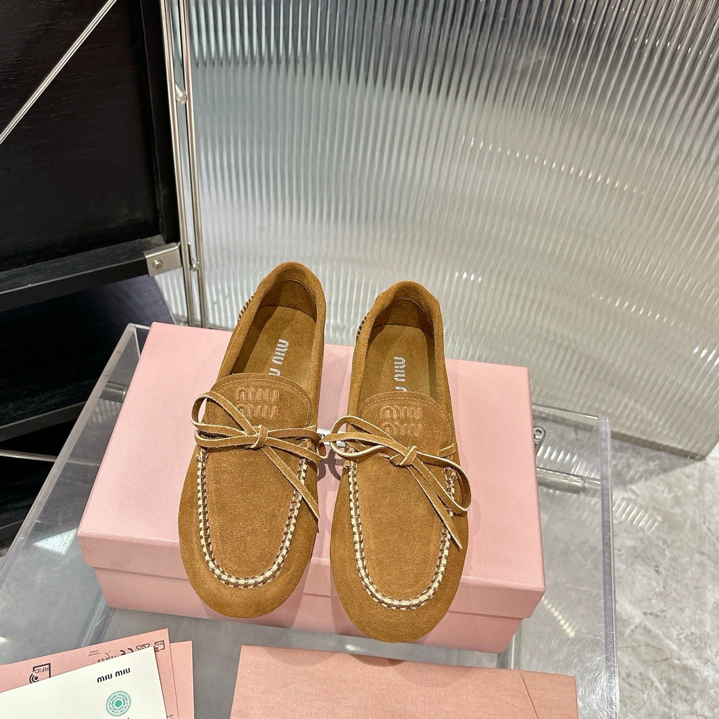 Miu 26s Loafer Camel Suede 683948