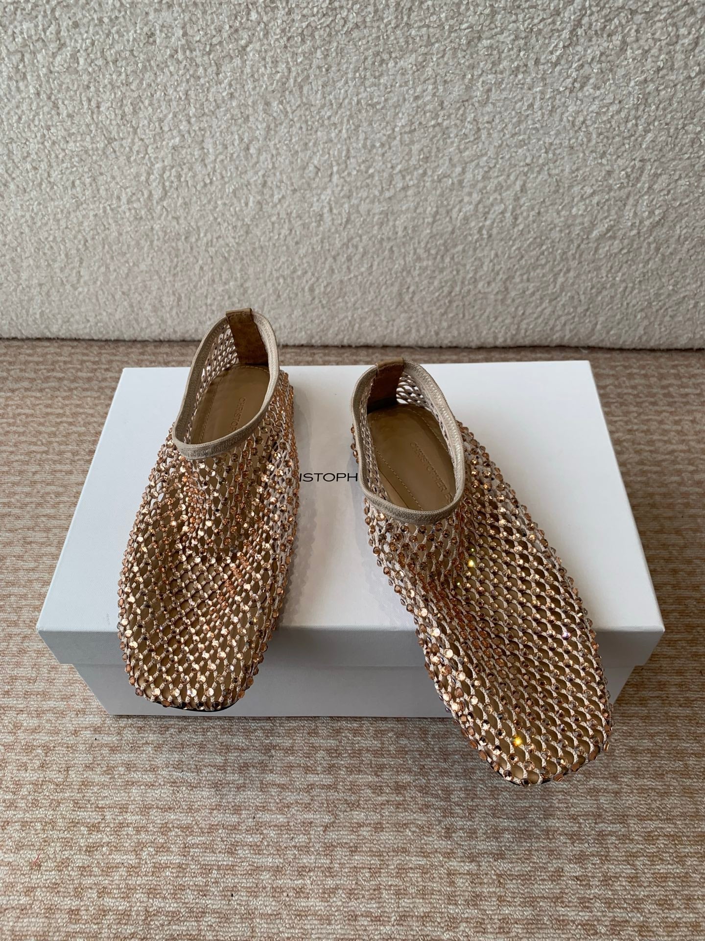 CL 25 Ballet Flats Beige Mesh Hot Diamond 345531