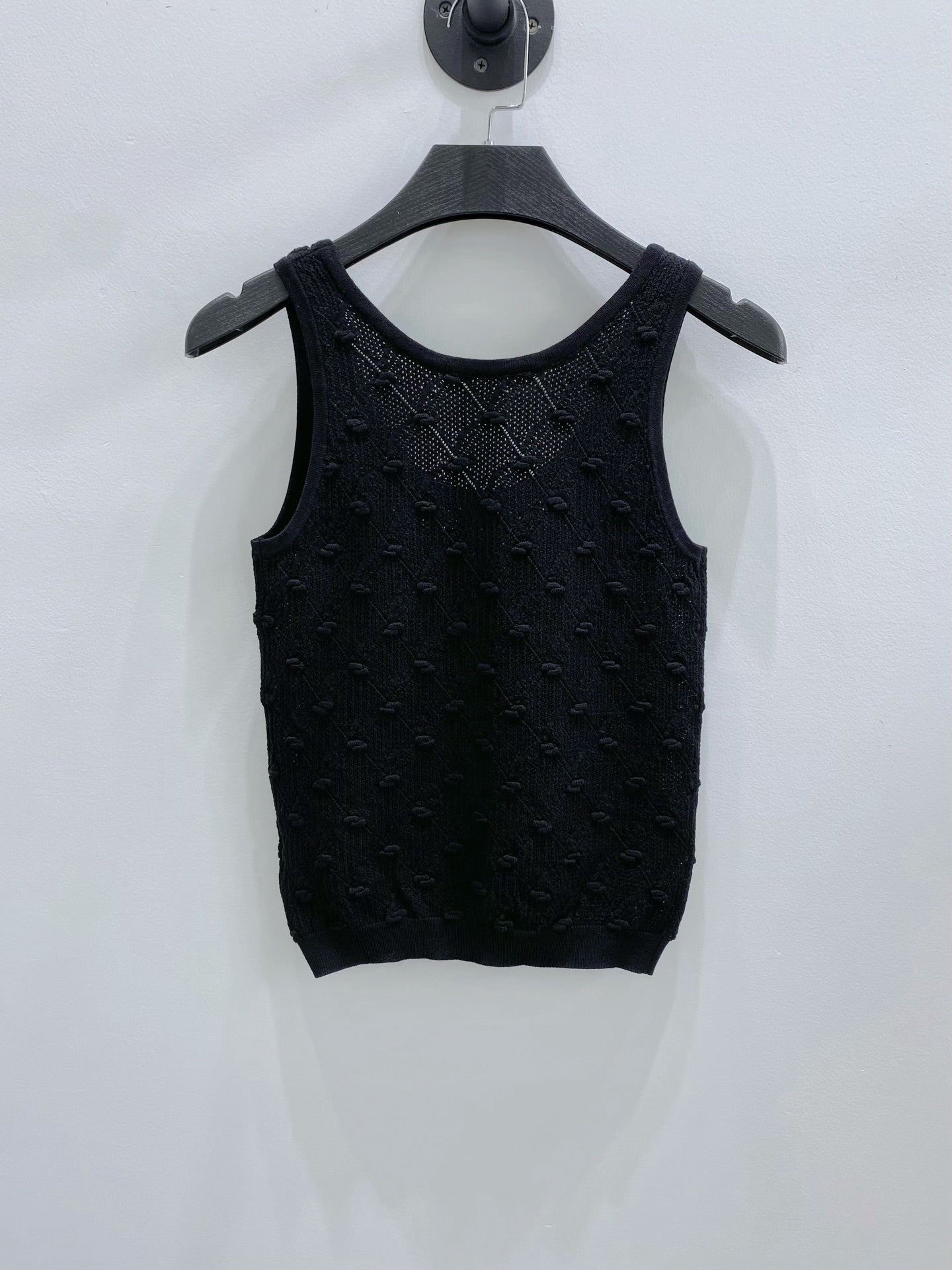 CC 26s Knit Tank Top Black Cotton Viscose 423128