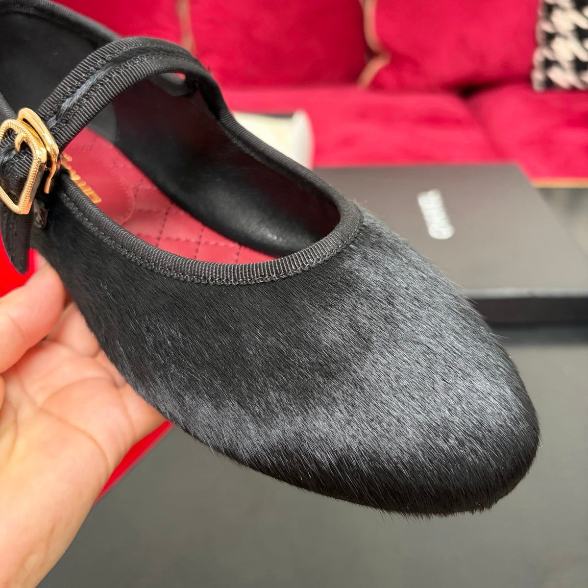 Chanel 26s Shoes Mary Jane Black Pony Hair 189090