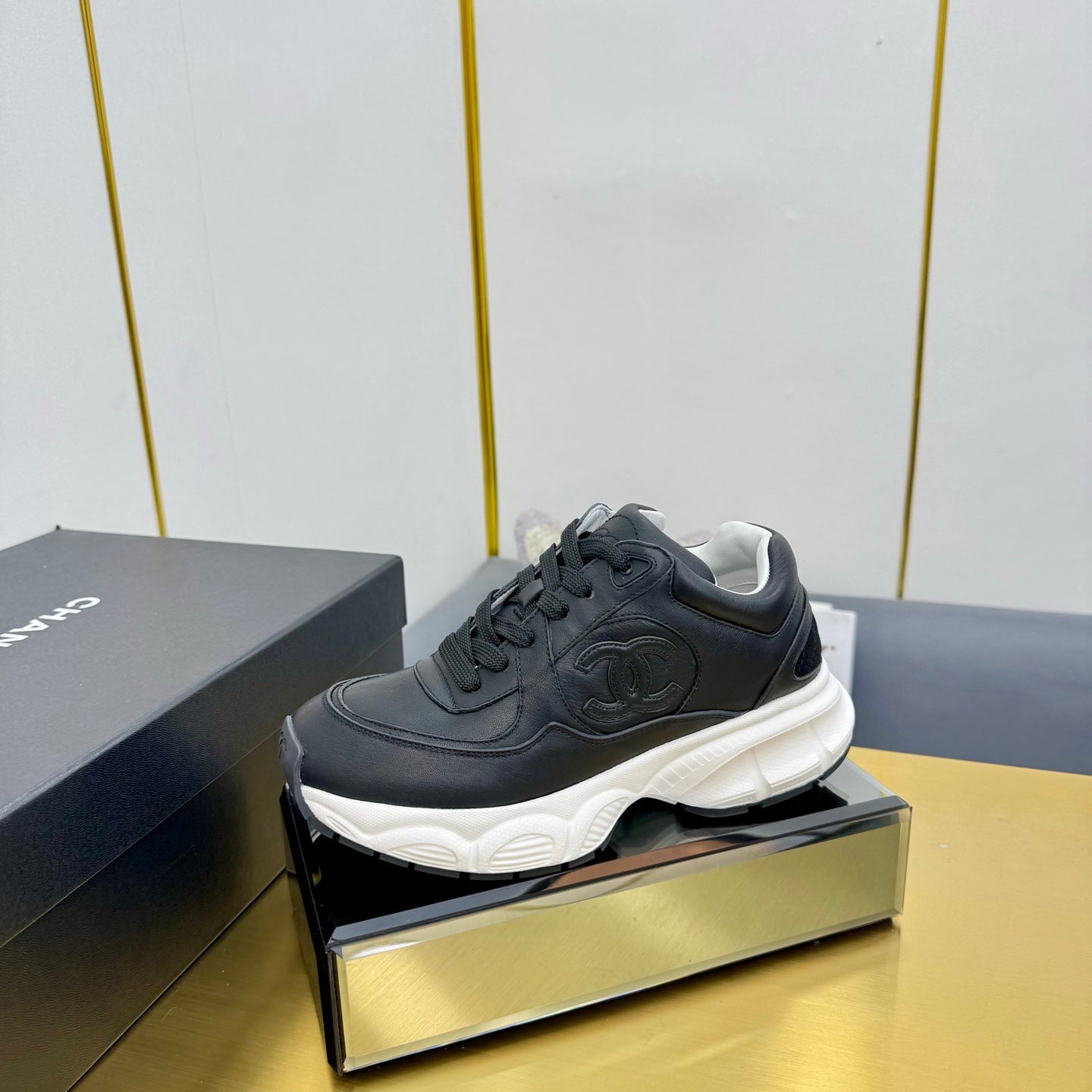CC 26s Chunky Sneakers Black Calfskin 927323
