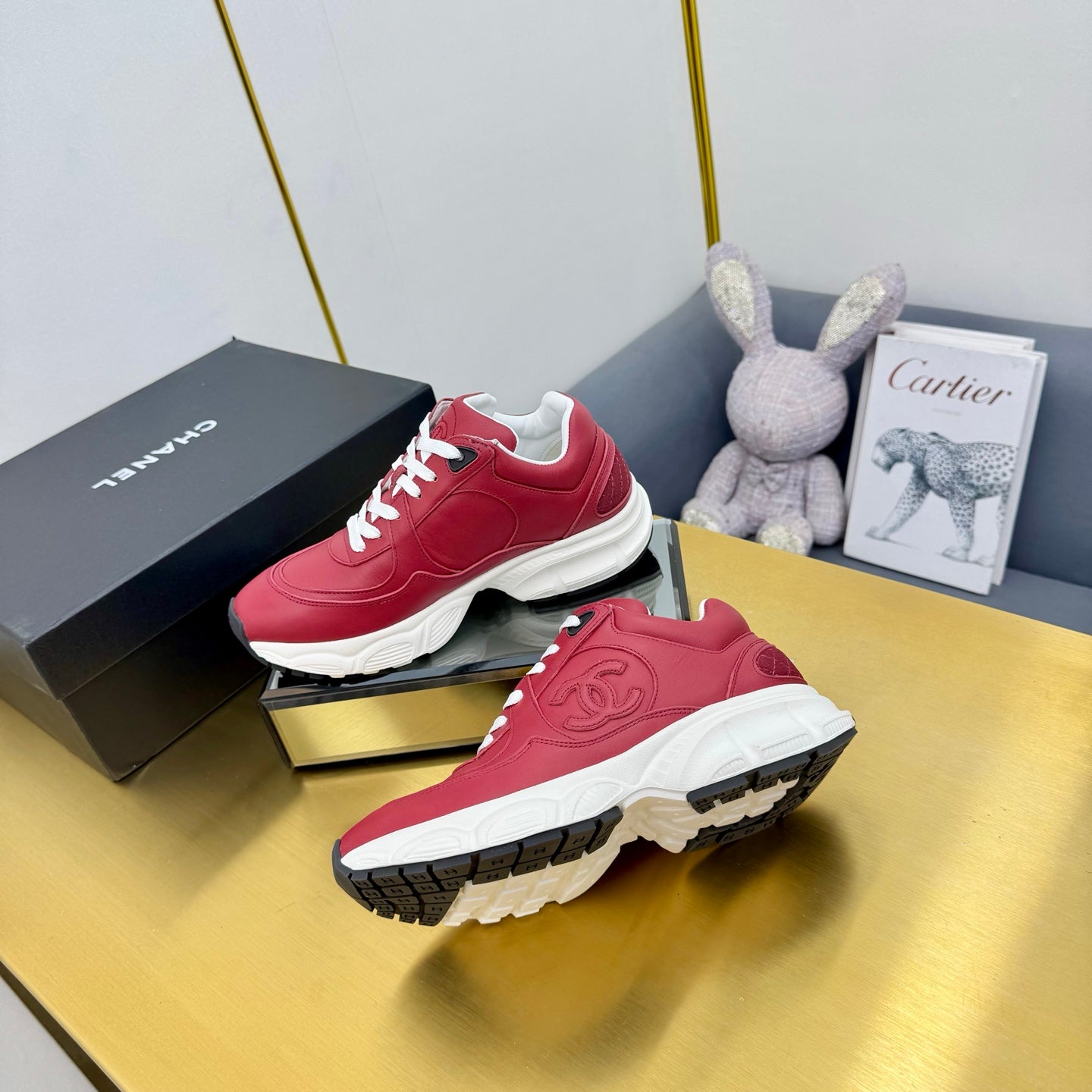 CC 26s Chunky Sneakers Red Calfskin 927324