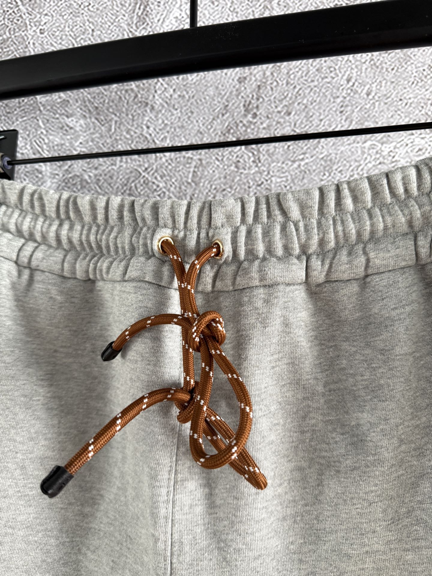Miu Miu Drawstring raw edge shorts Ligth Gray Cotton