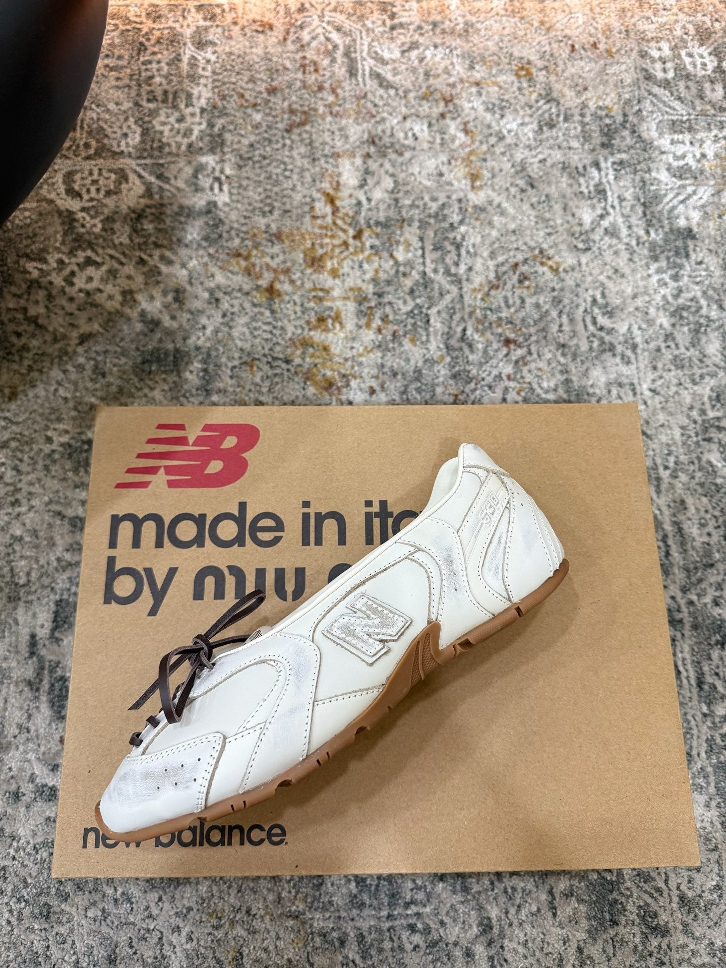 Miu Miu x New Balance 530 SL 26K Sneakers Dusty White Cowhide 996353