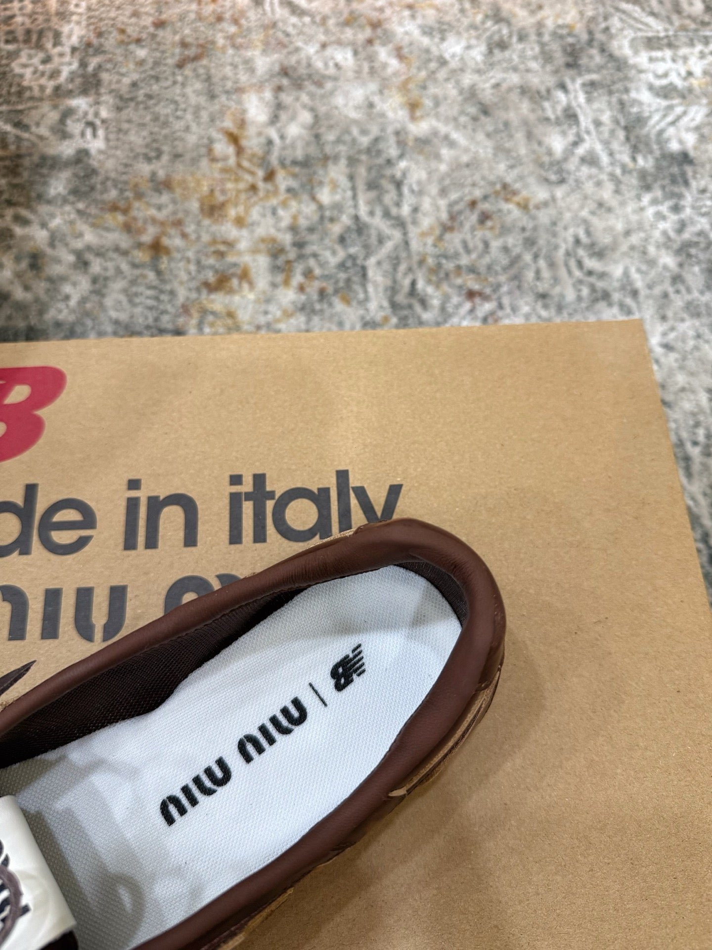 Miu Miu x New Balance 530 SL 26K Sneakers Dark Brown Cowhide Sheepskin 996357