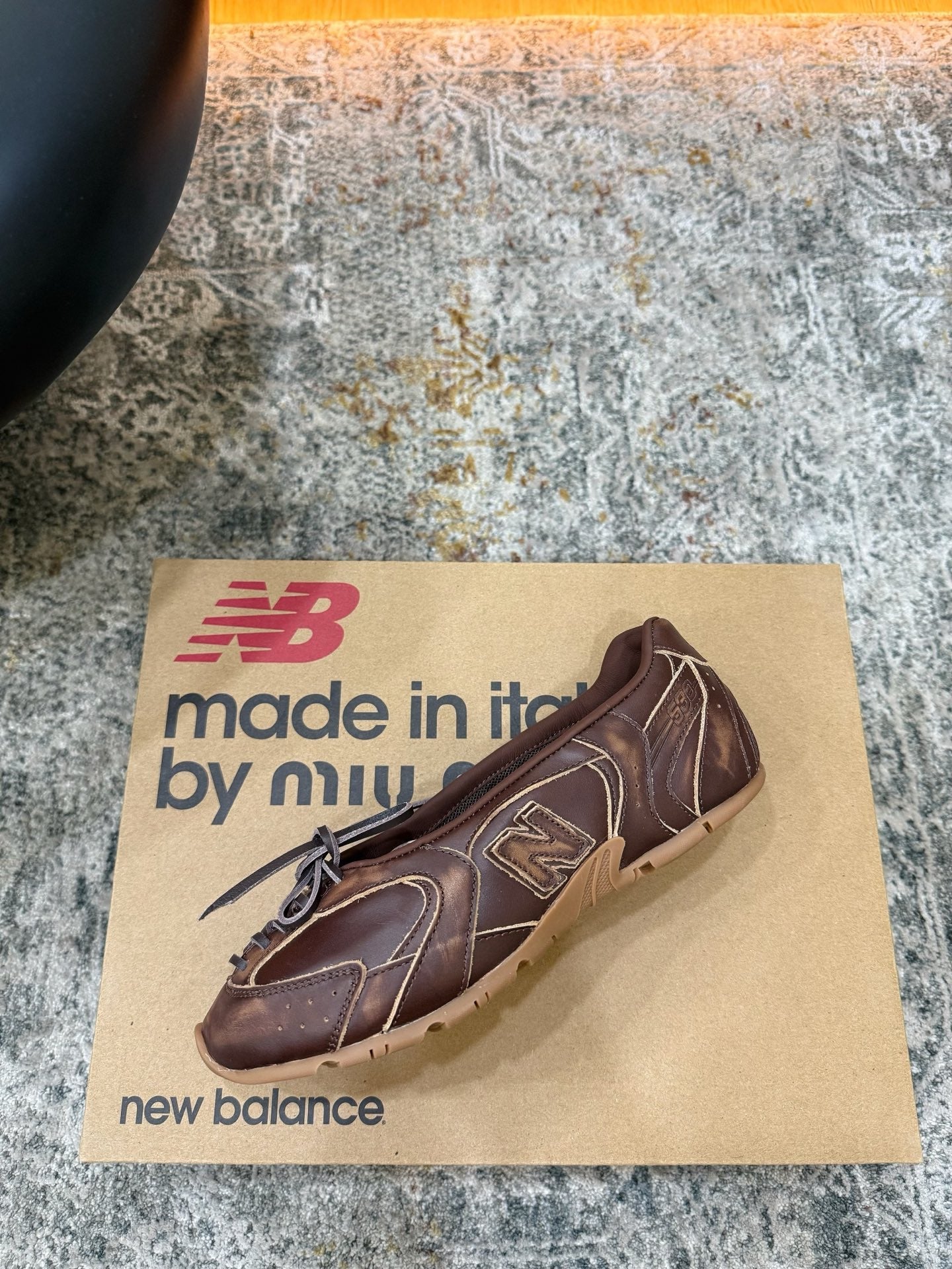Miu Miu x New Balance 530 SL 26K Sneakers Dark Brown Cowhide Sheepskin 996357