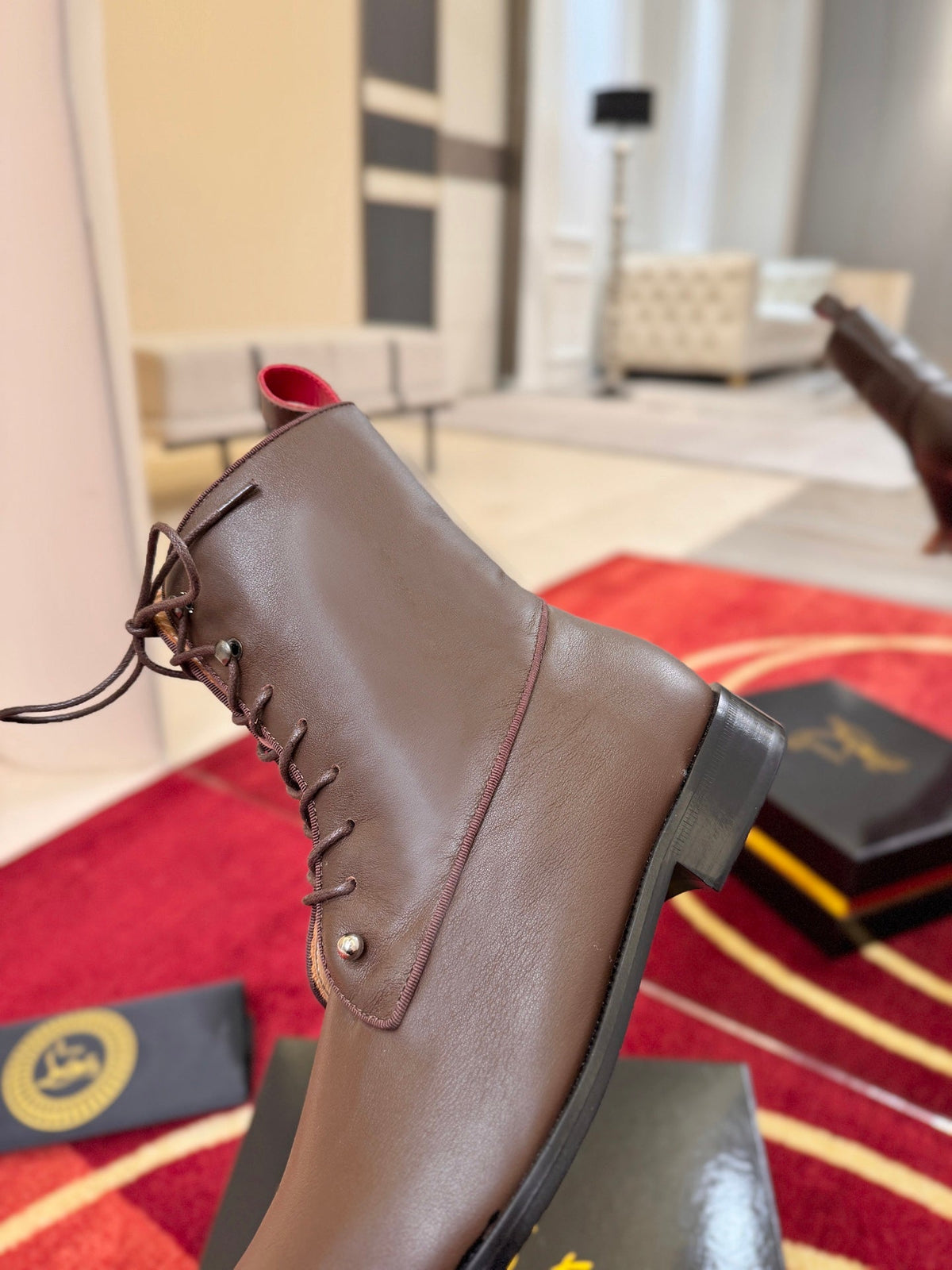 CL 2026 Combat Boots Brown Brown Logo Leather 193547