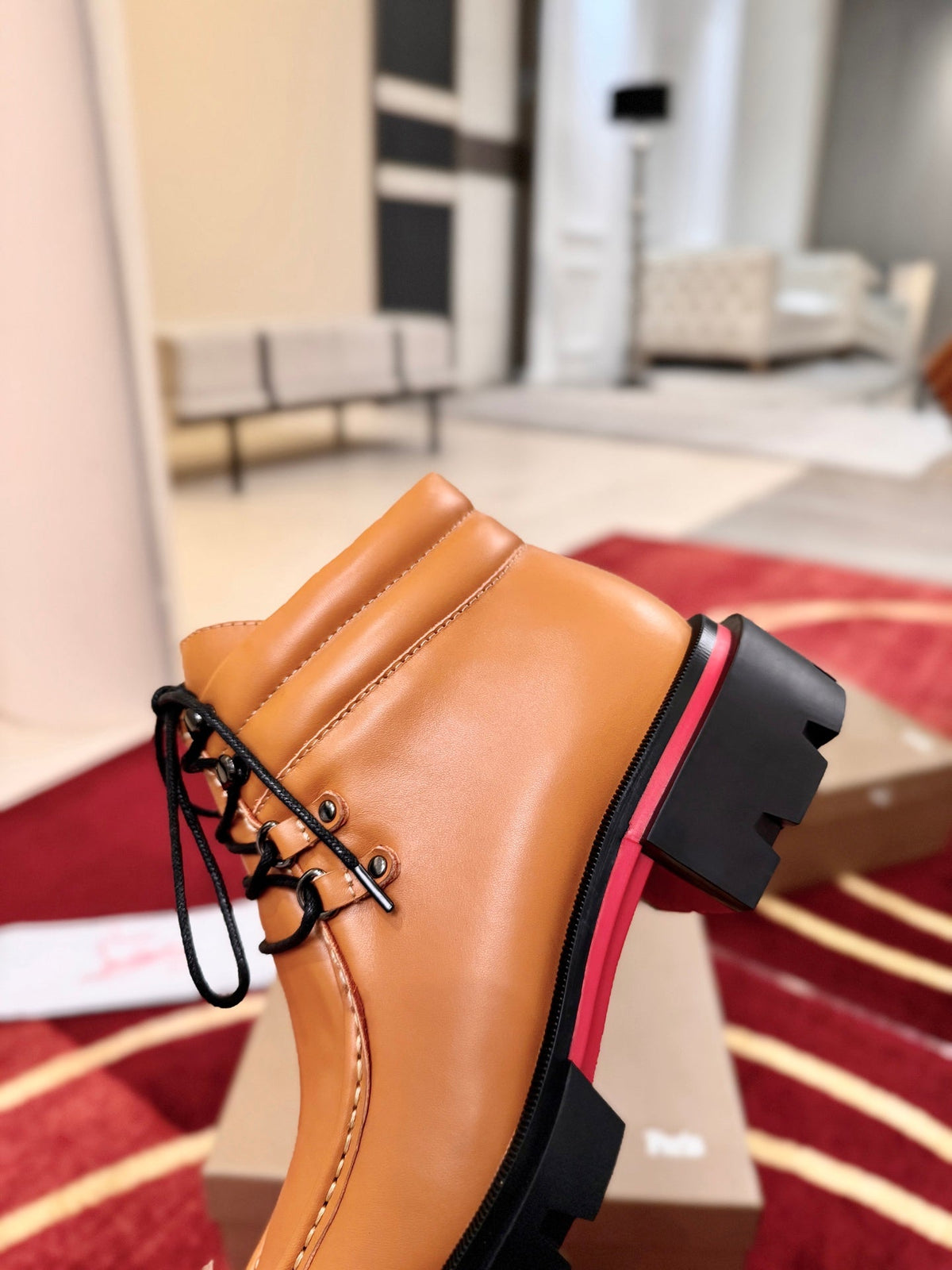 CL 2026 Combat Boots Beige Black Logo Leather 193559