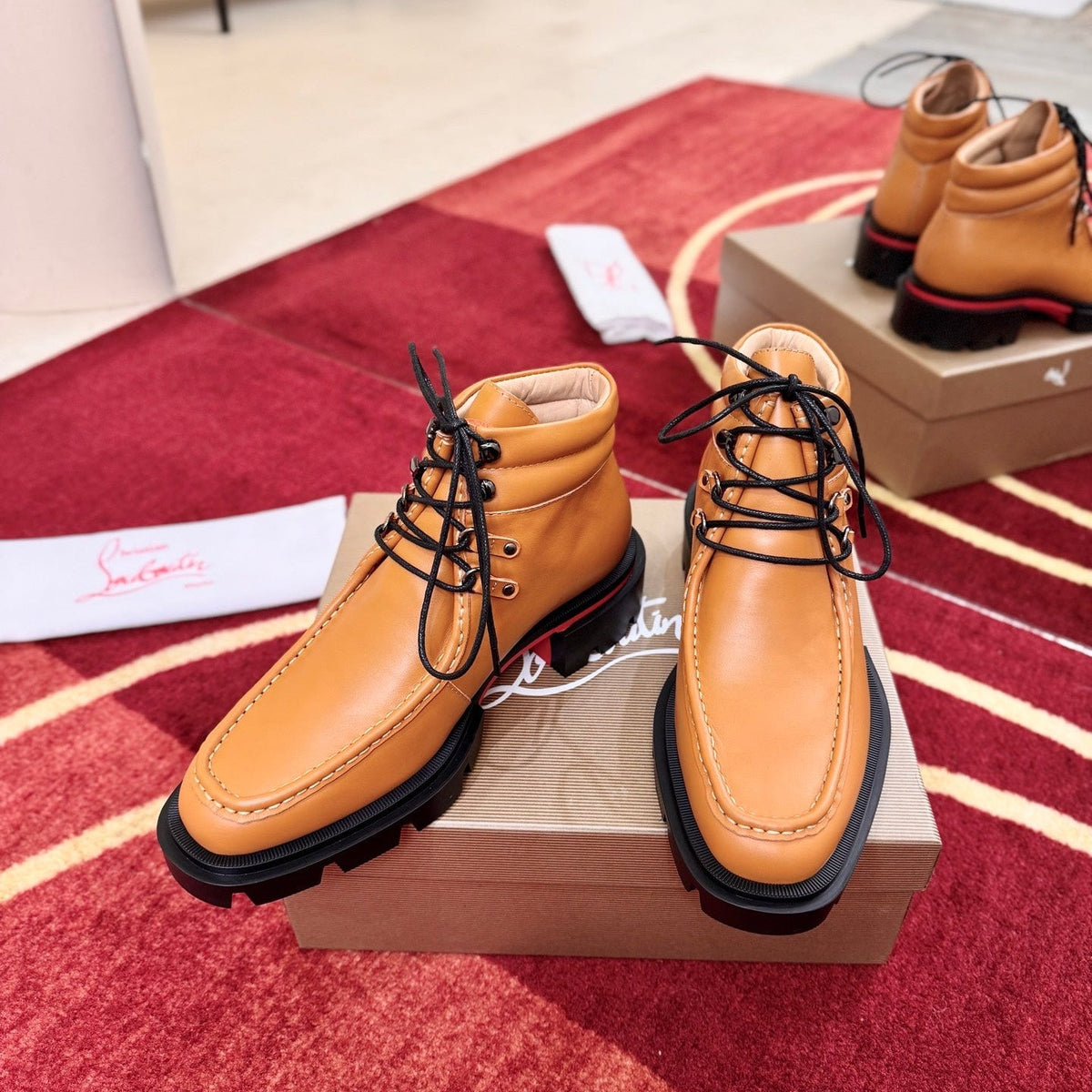 CL 2026 Combat Boots Beige Black Logo Leather 193559