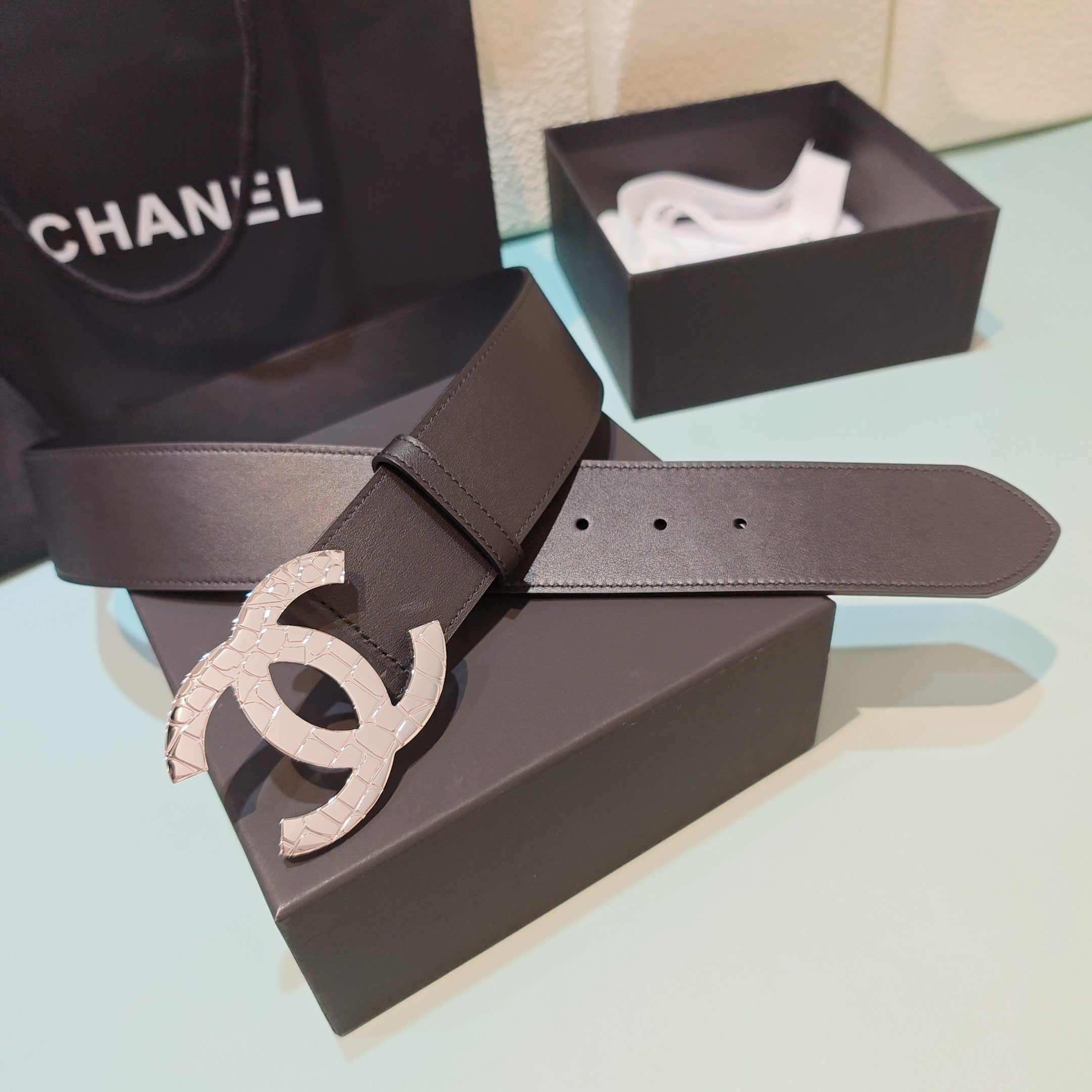 CC Belt 5.0 Brass Hardware Buckle Chocolate Leather 200102