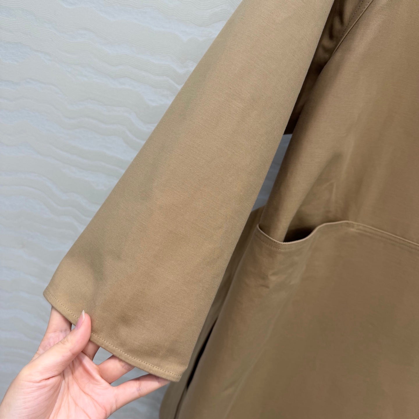 The Row SS26 Aurore Oversized Trench Coat Tan Linen 351098