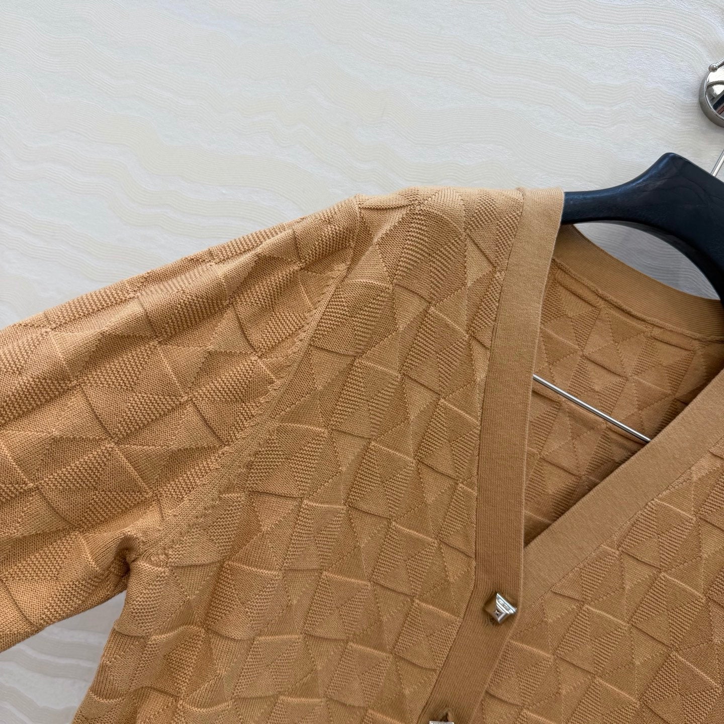 HM "Medor" Long-Sleeve Cardigan Brown Wool