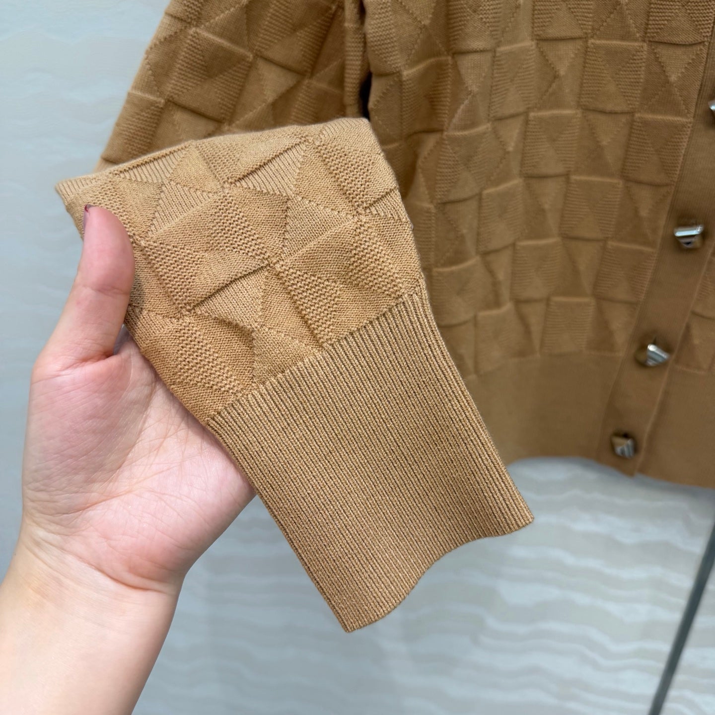 HM "Medor" Long-Sleeve Cardigan Brown Wool