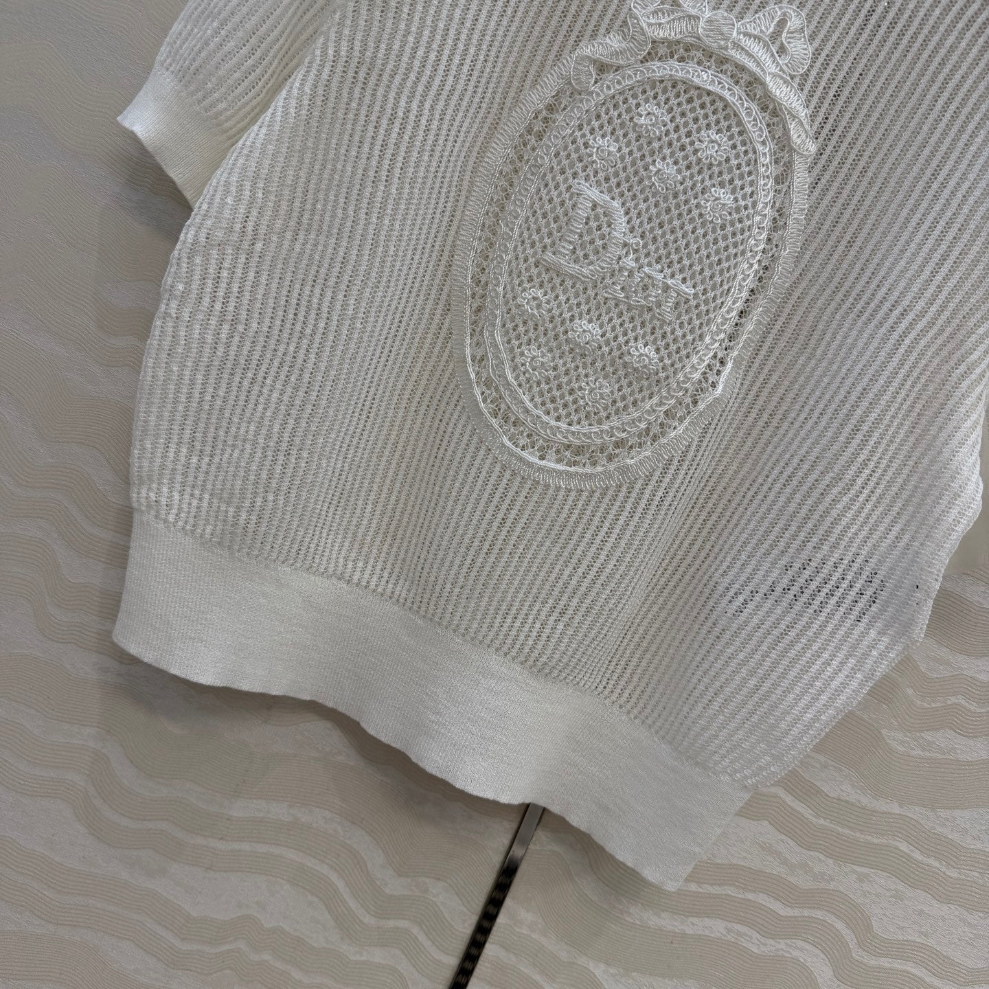 CD Short-Sleeved Top White Cotton 373501