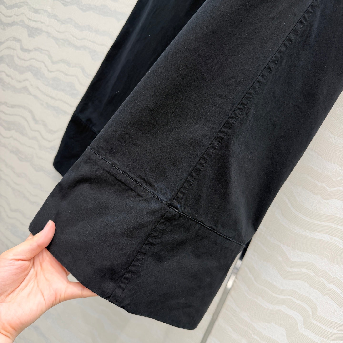 The Row Wide-Leg Trousers Black Cotton 373476