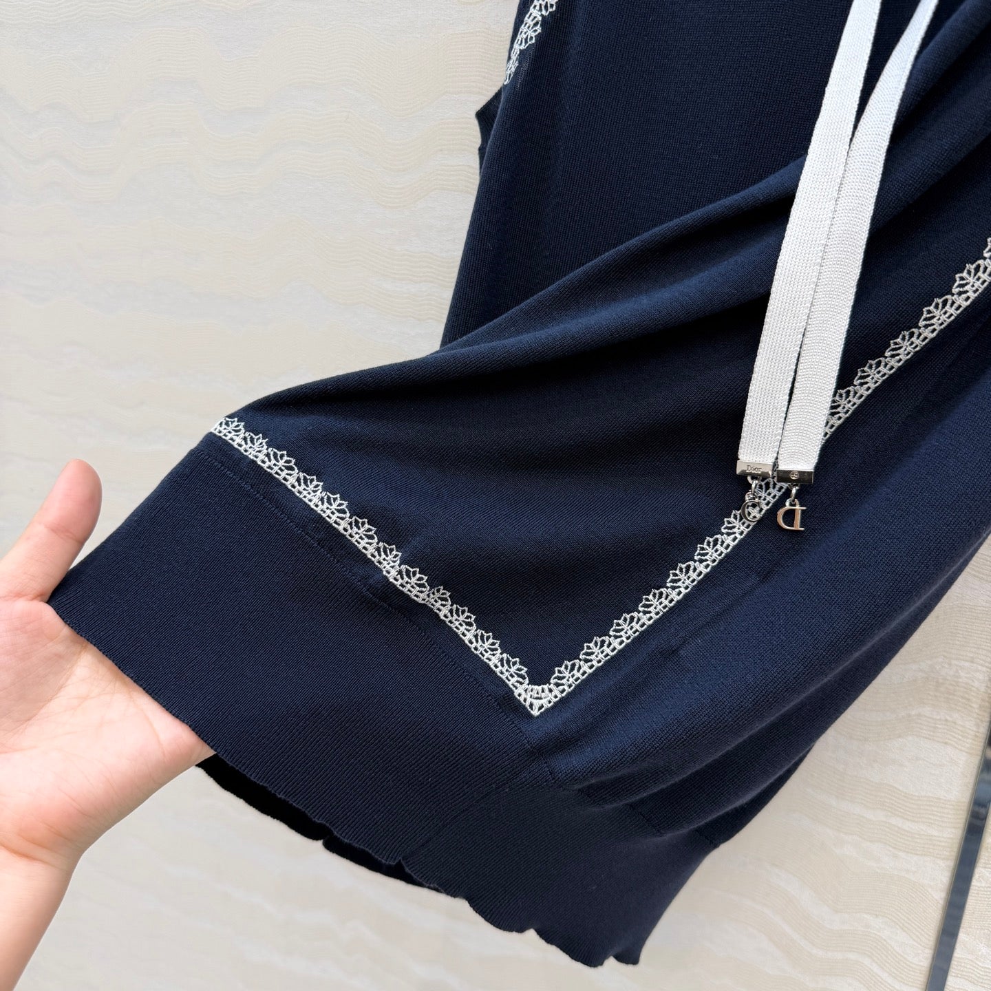 CD Sweater Vest Navy Blue Silk Knit 373482