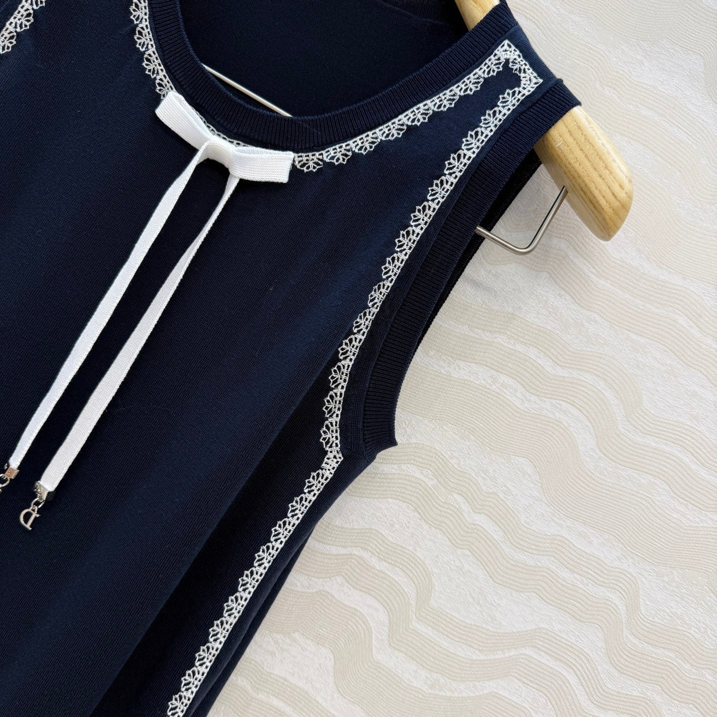 CD Sweater Vest Navy Blue Silk Knit 373482