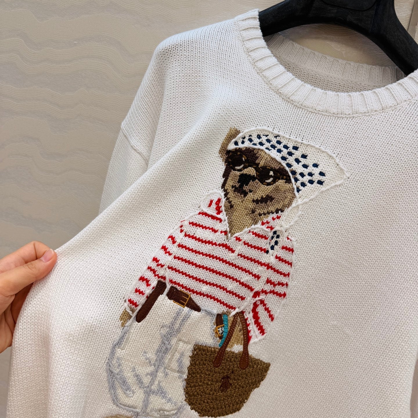Ralph Lauren Polo Bear Jumper White Cotton 413078