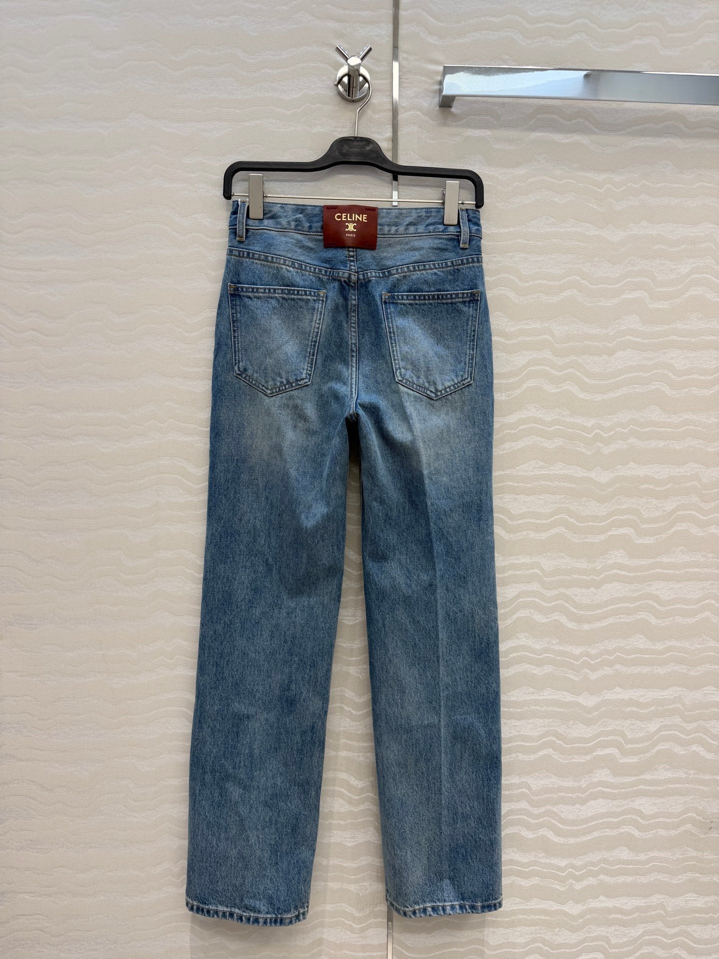 Celine 26s Straight-Leg Jeans Blue Denim 427216