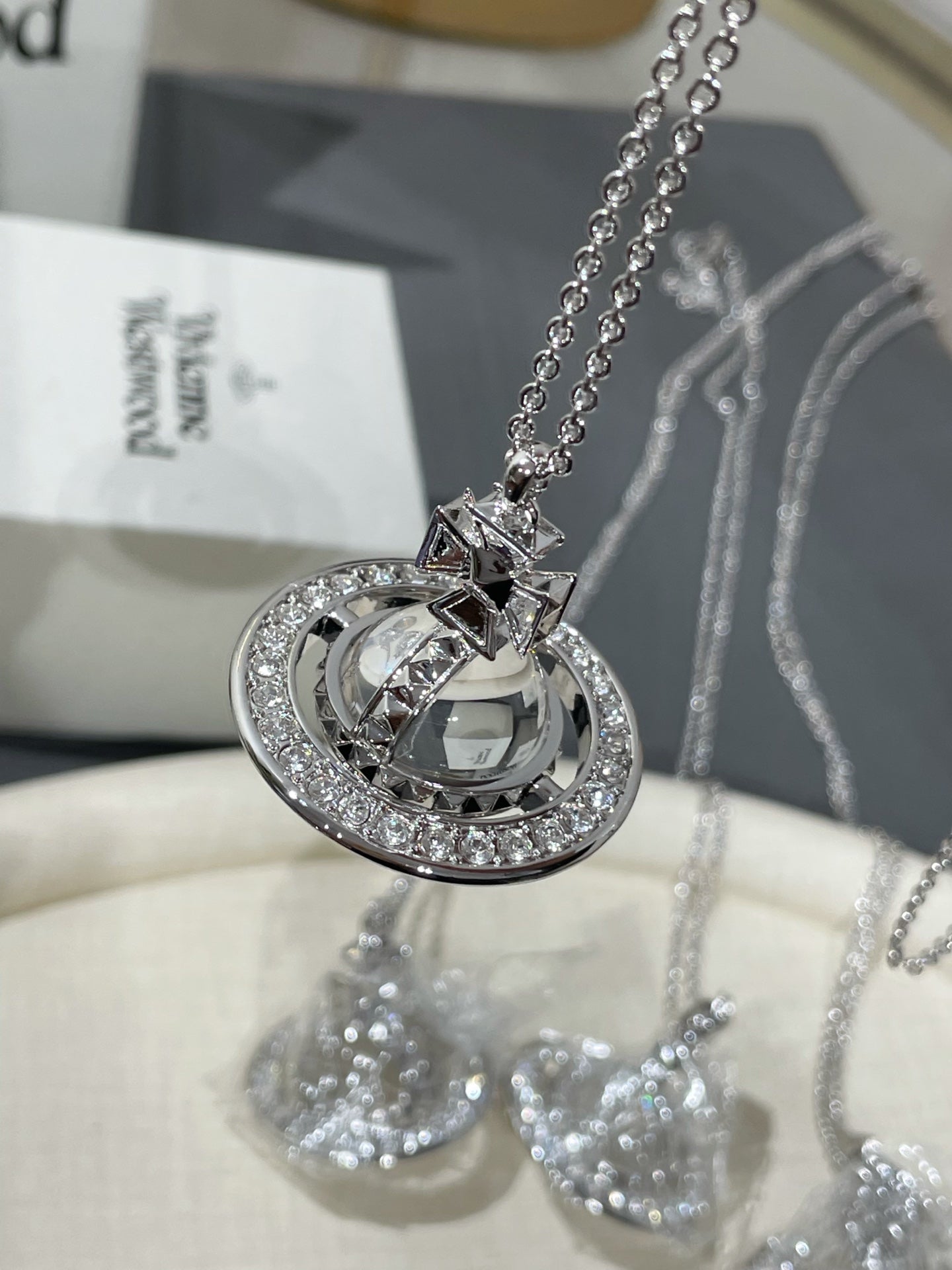 Vivienne Westwood Orb Necklace Crystal Sliver