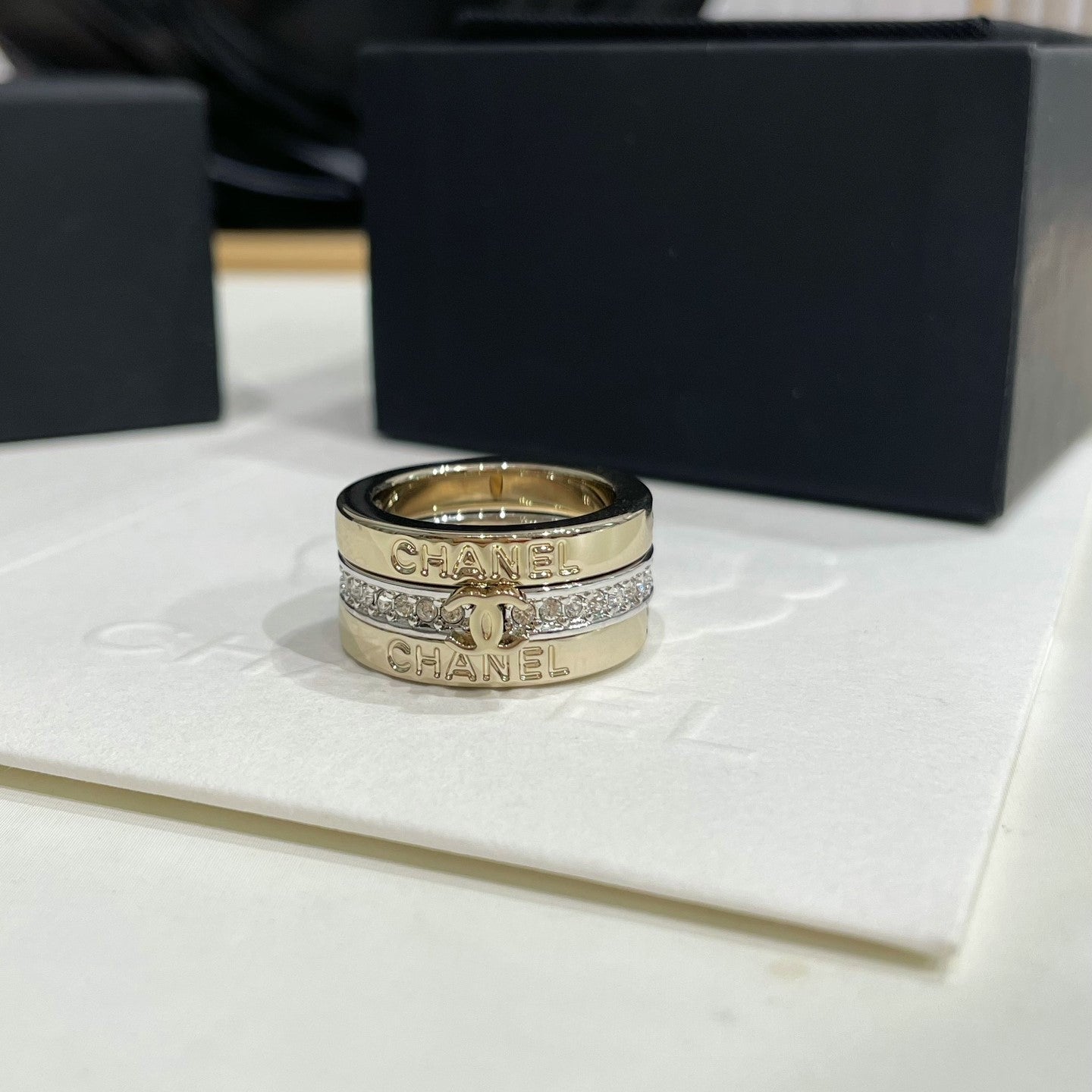 CC 26FW 3 in 1 Light Gold Sliver Rings 008