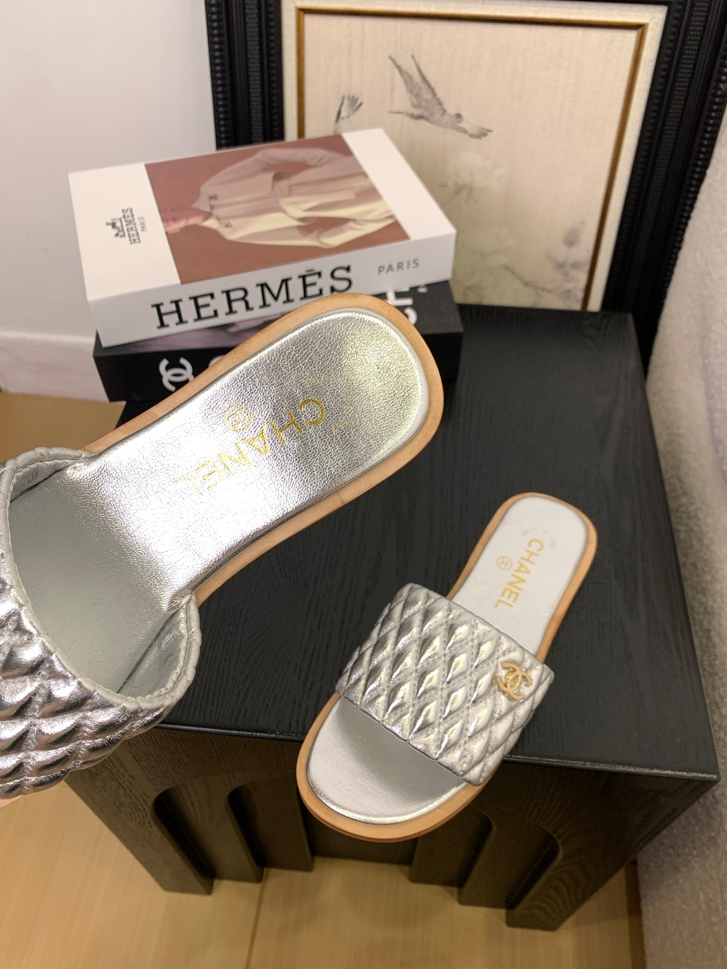CC 25 Mule Silver Metallic Sheepskin 277678