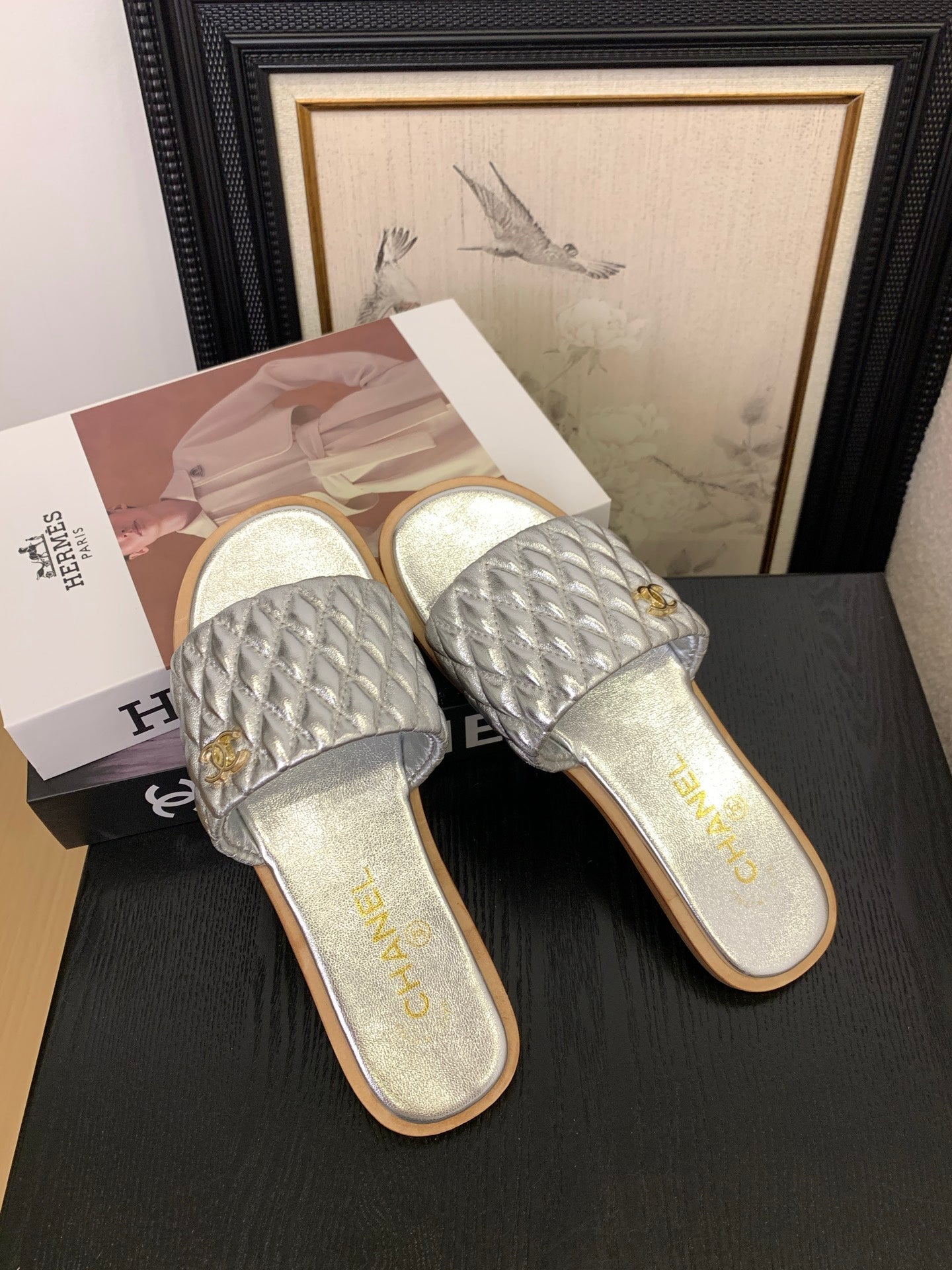 CC 25 Mule Silver Metallic Sheepskin 277678