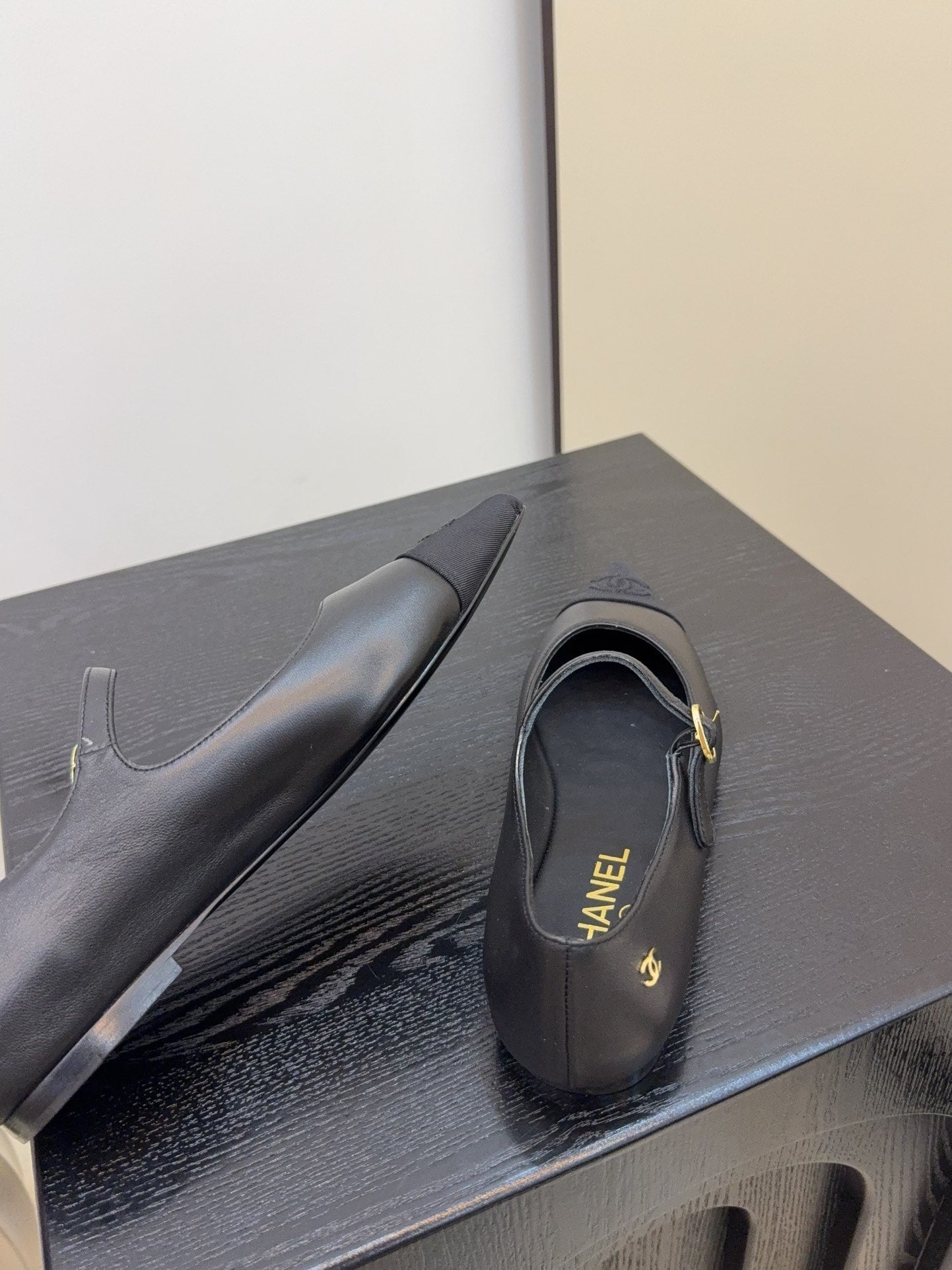 CD FW Mary Janes Black Lambskin & Grosgrain 505042