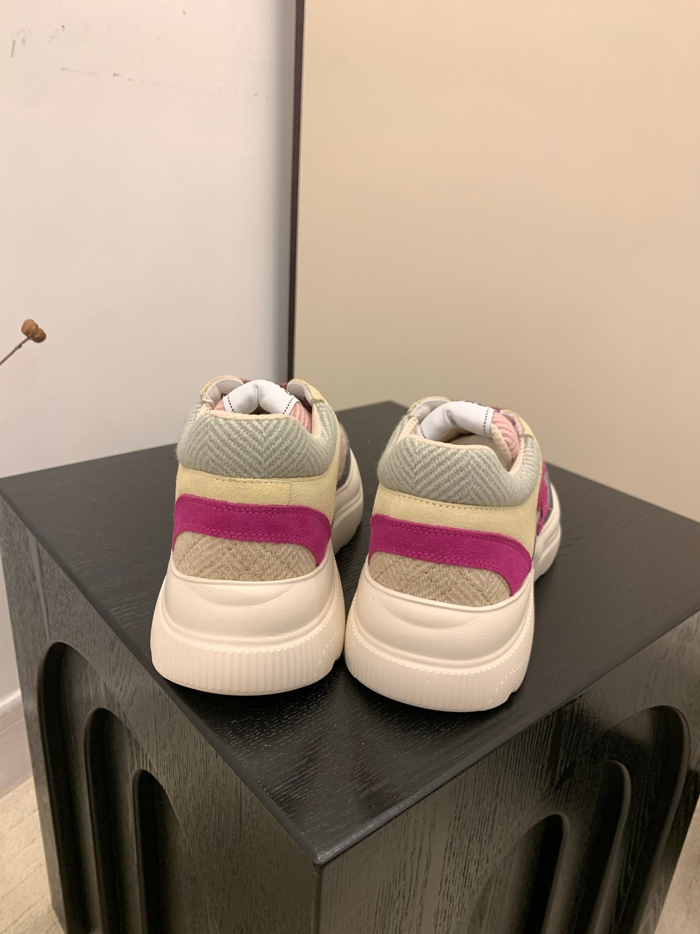 CC Alexander McQueen Sneakers Multicolor Suede and Tweed Fabric 537193