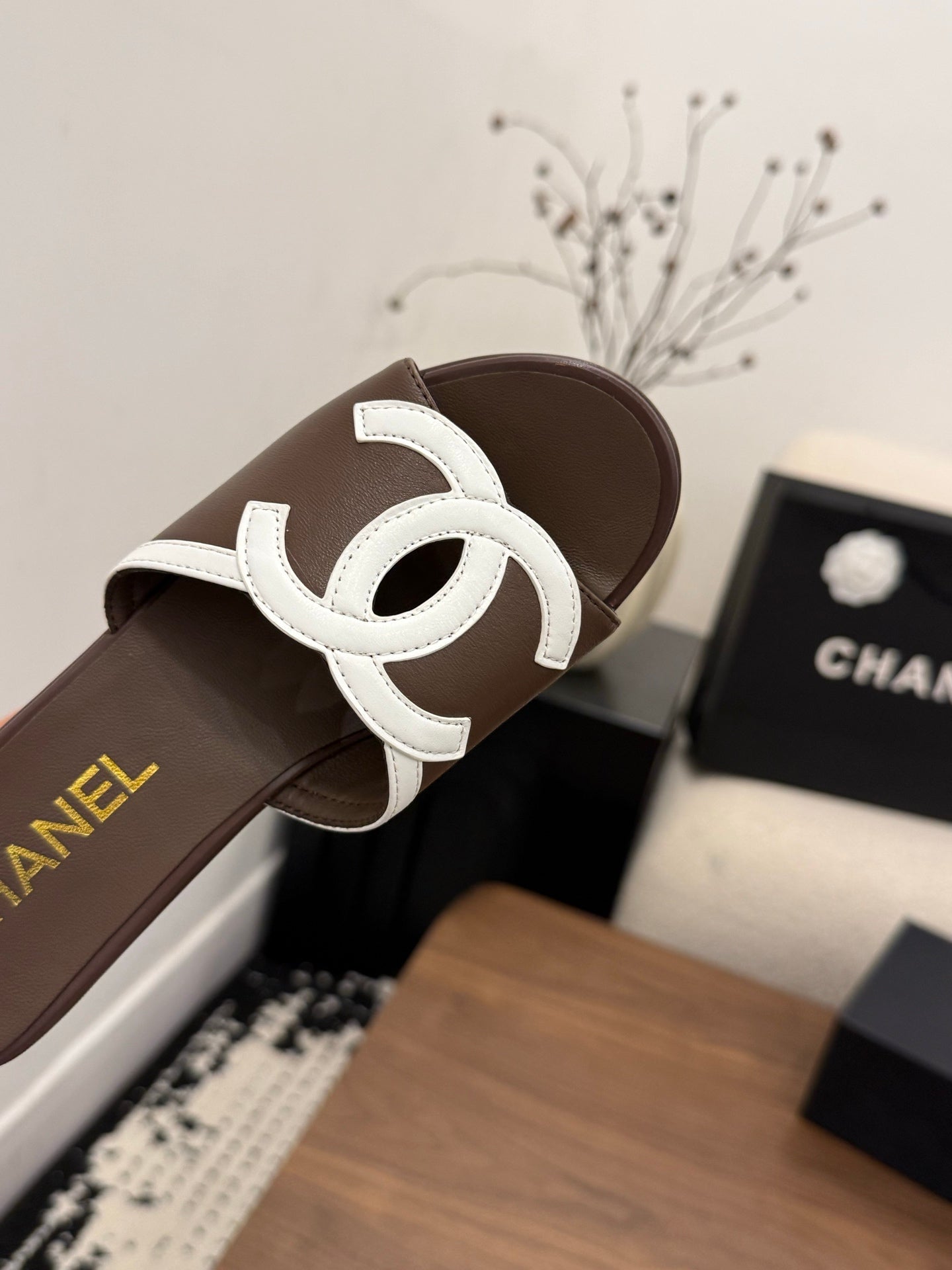 CC 26s Wedge Sandals 95 Mm In Dark Brown Calfskin