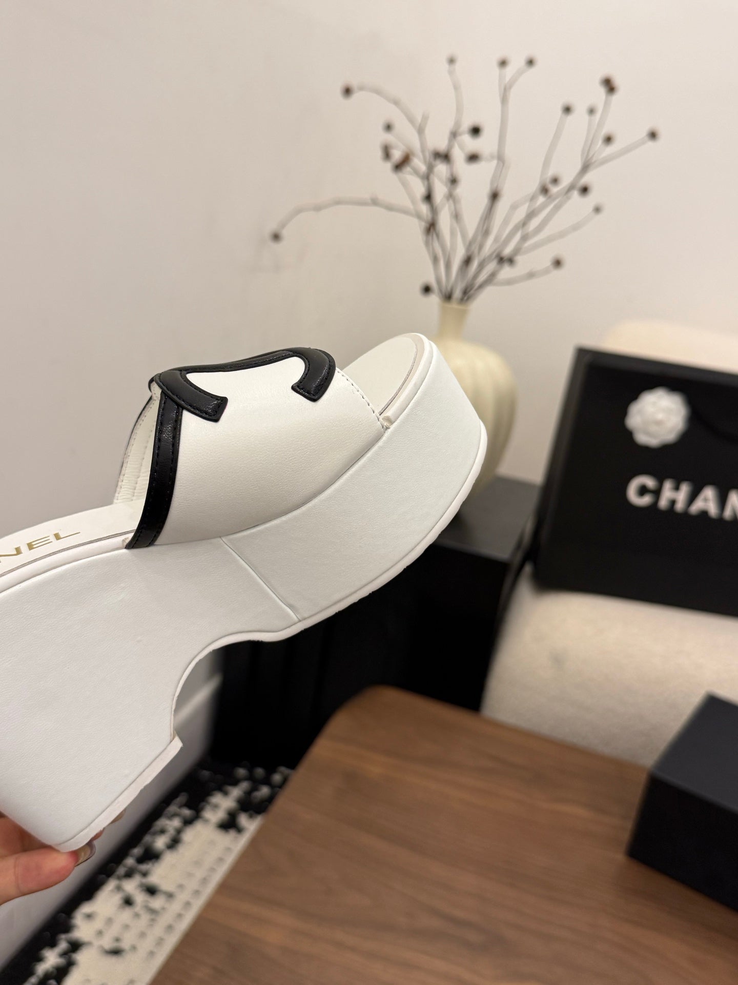 CC 26s Wedge Sandals 95 Mm In White Calfskin