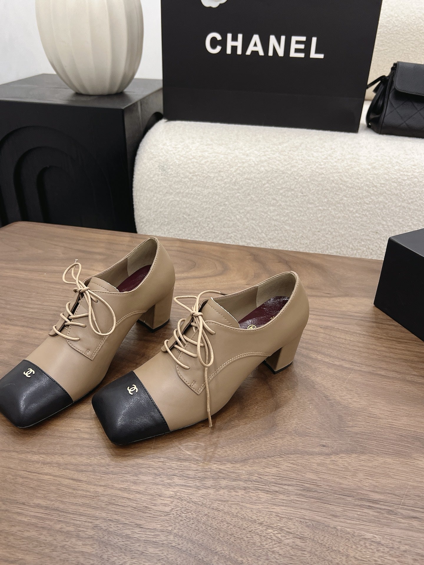 CC 26s Loafer 5cm Black Taupe Leather 910477