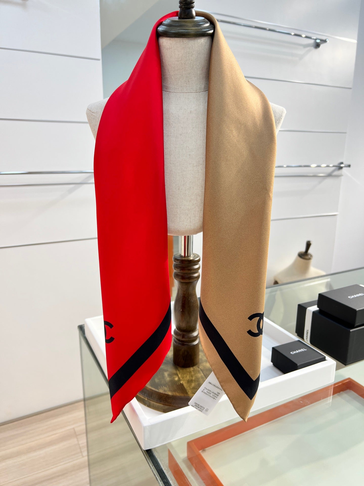 CC Scarf 90x90 Brown Red Silk Twill 204017