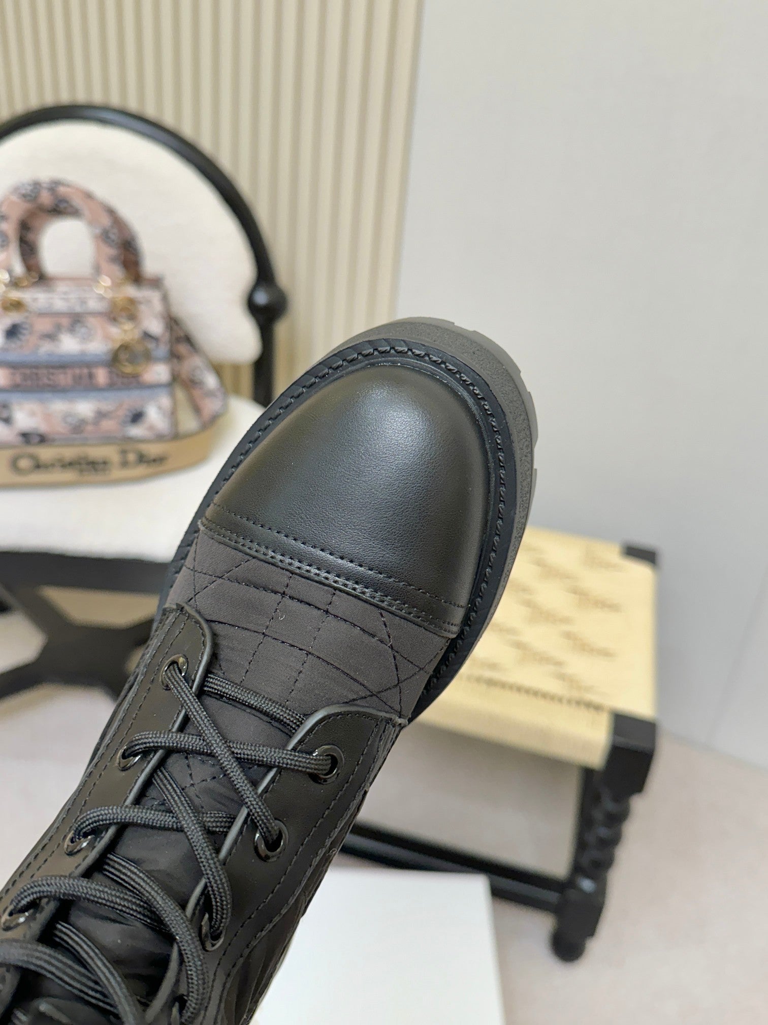 CD D-Trap Combat Boots Black Leather 939036