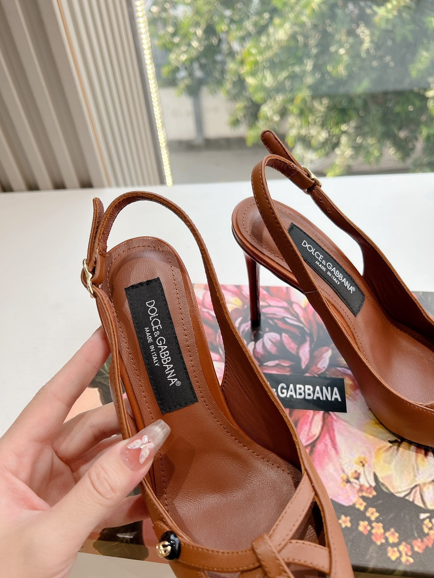 DC 25 Satin Slingbacks Brown Cowhide & Sheepskin 962755
