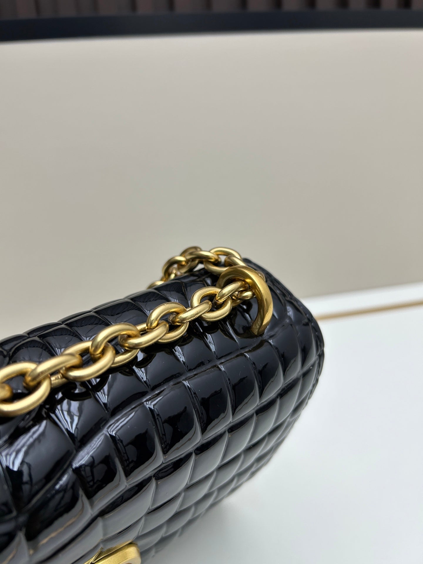 Valentino Vain Shoulder Bag Black Embossed Leather Pattern