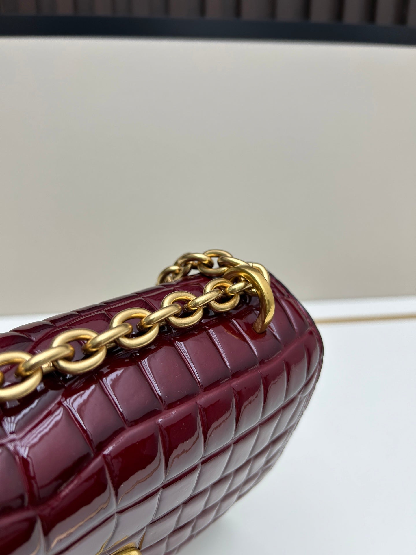 Valentino Vain Shoulder Bag Burgundy Embossed Leather Pattern