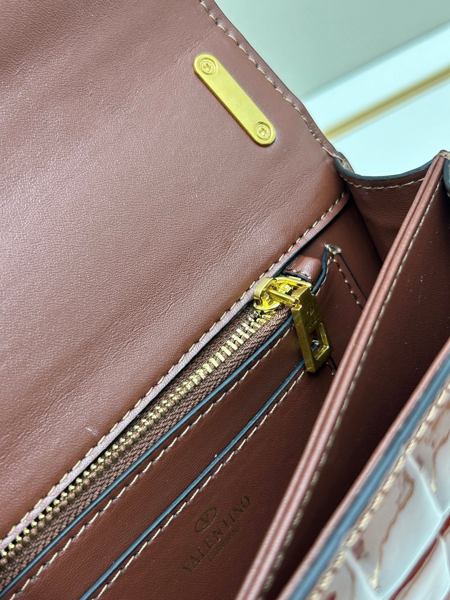 Valentino Vain Shoulder Small Bag Burgundy Embossed Leather Pattern