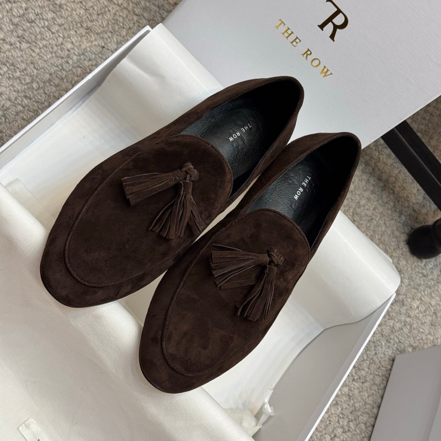 The Row Loafer Dark Brown Suede 290740