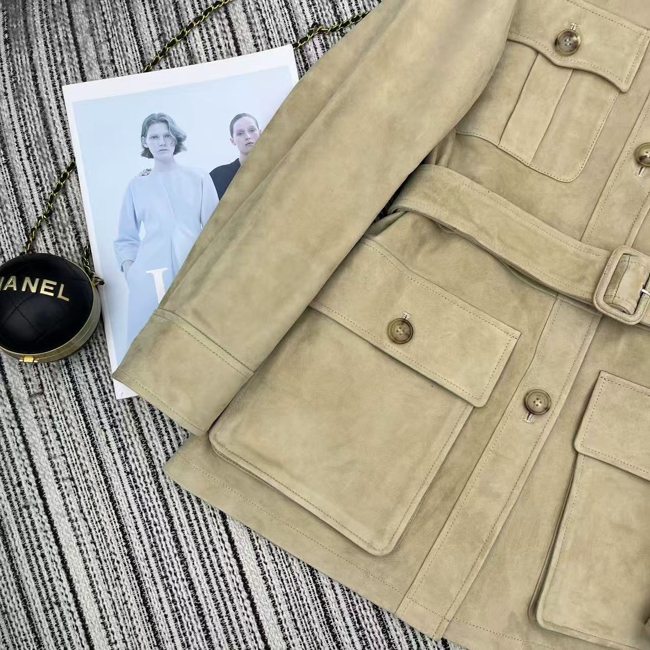 Ralph Lauren Coat Beige Suede Lambskin 342676