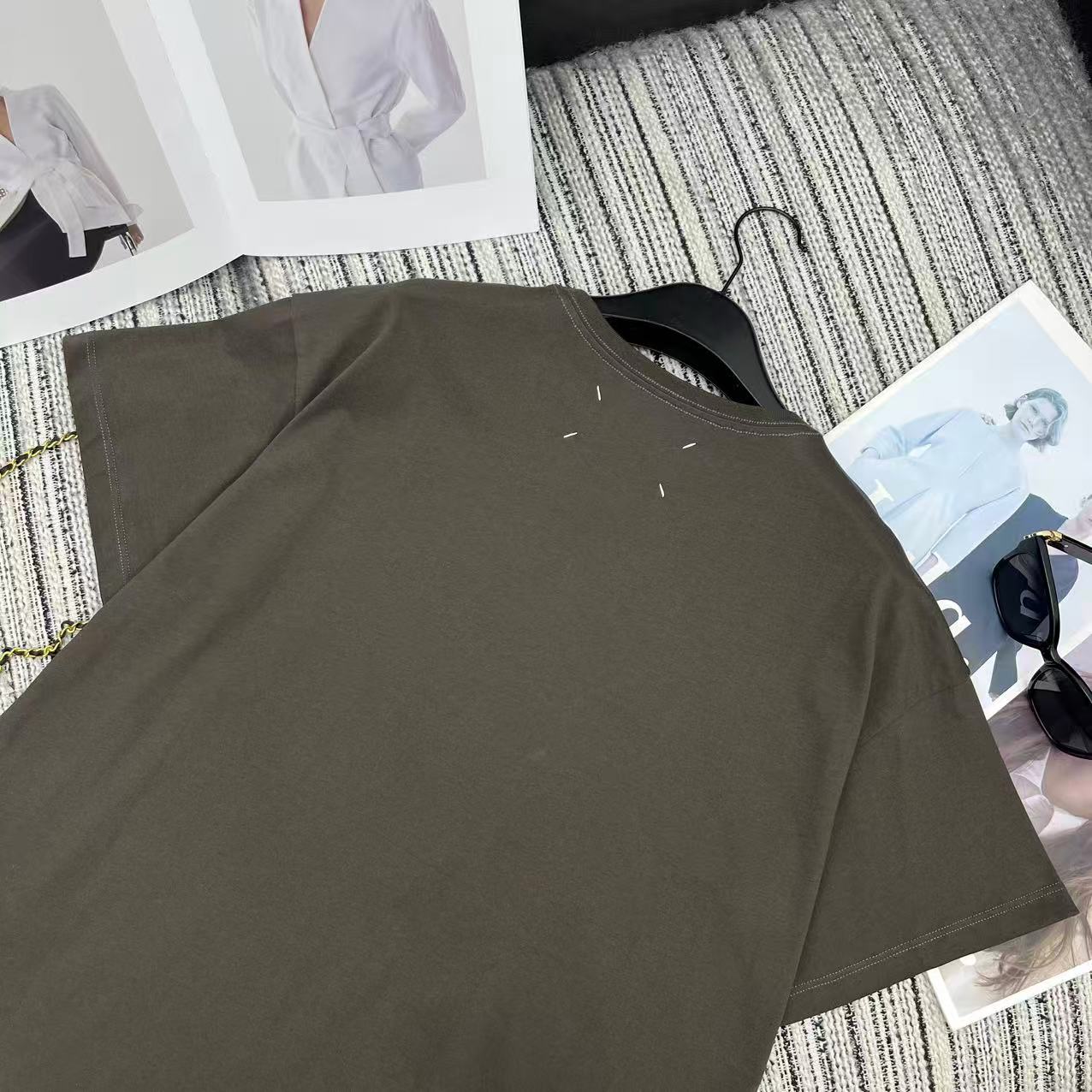 MM6 Crew Neck Short-Sleeved T-Shirt Taupe Cotton 387960