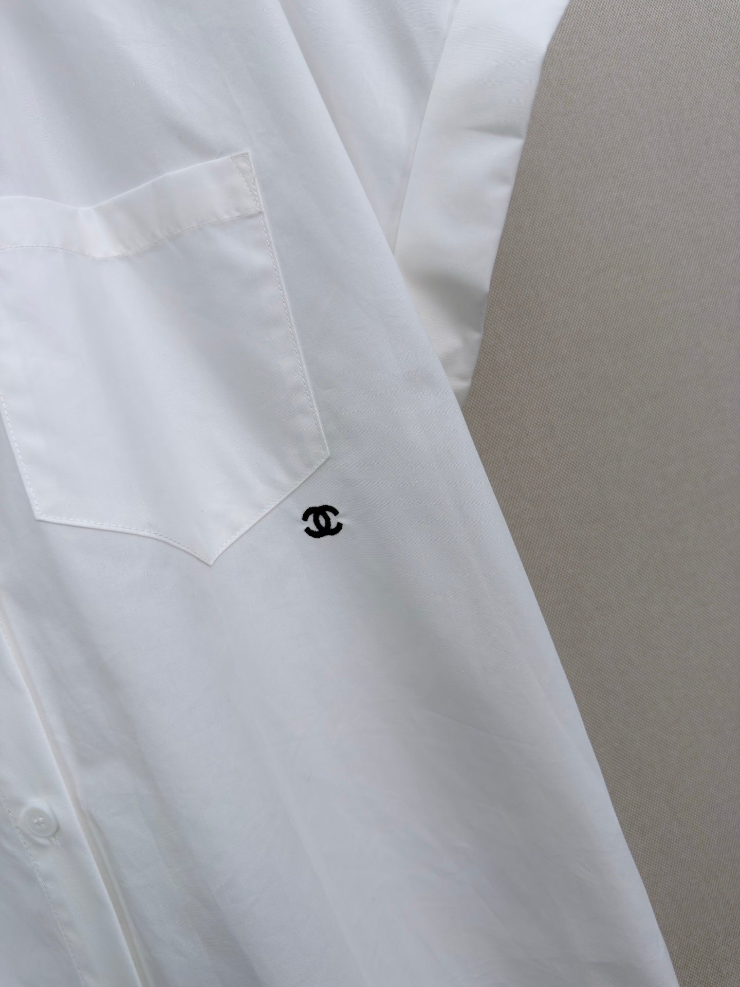CC Collared Short-Sleeved Shirt White Cotton 379640