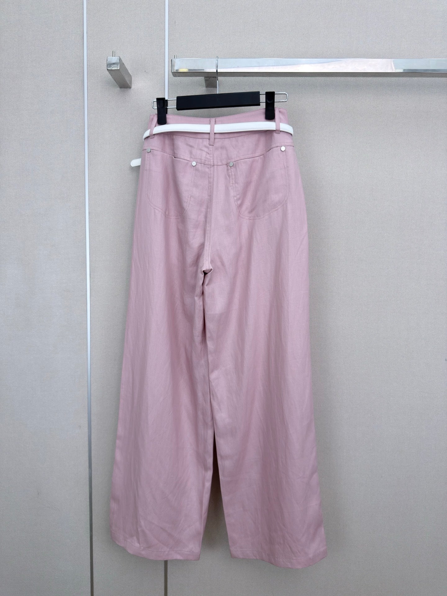 Loewe Wide-Leg Trousers Light Pink Cotton 379630