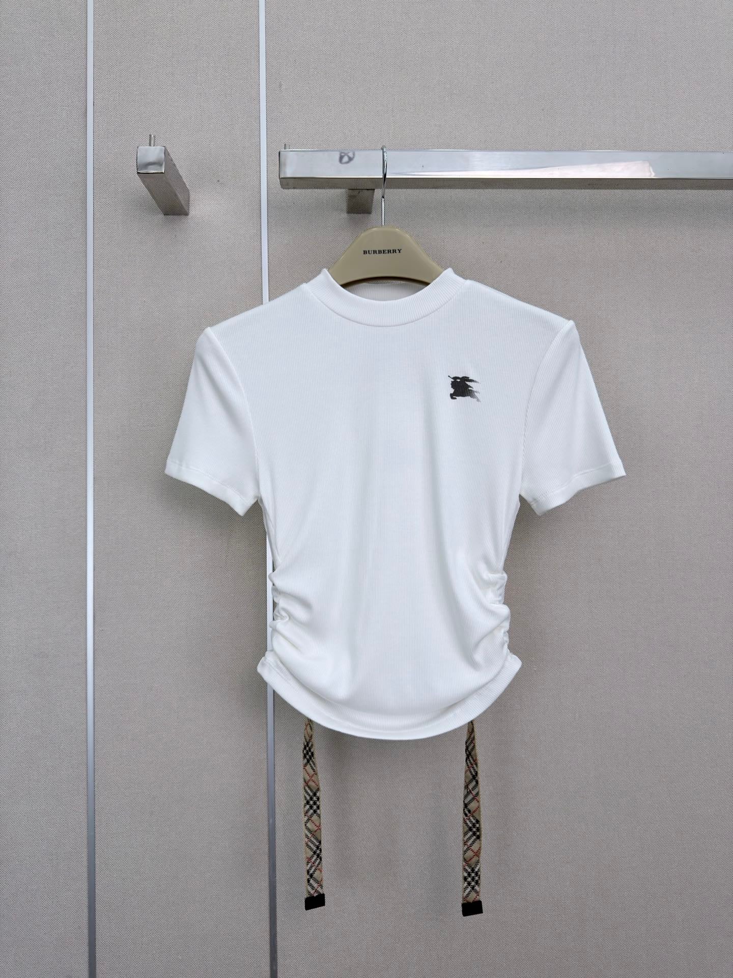 Burberry Equestrian Knight T-Shirt White Cotton