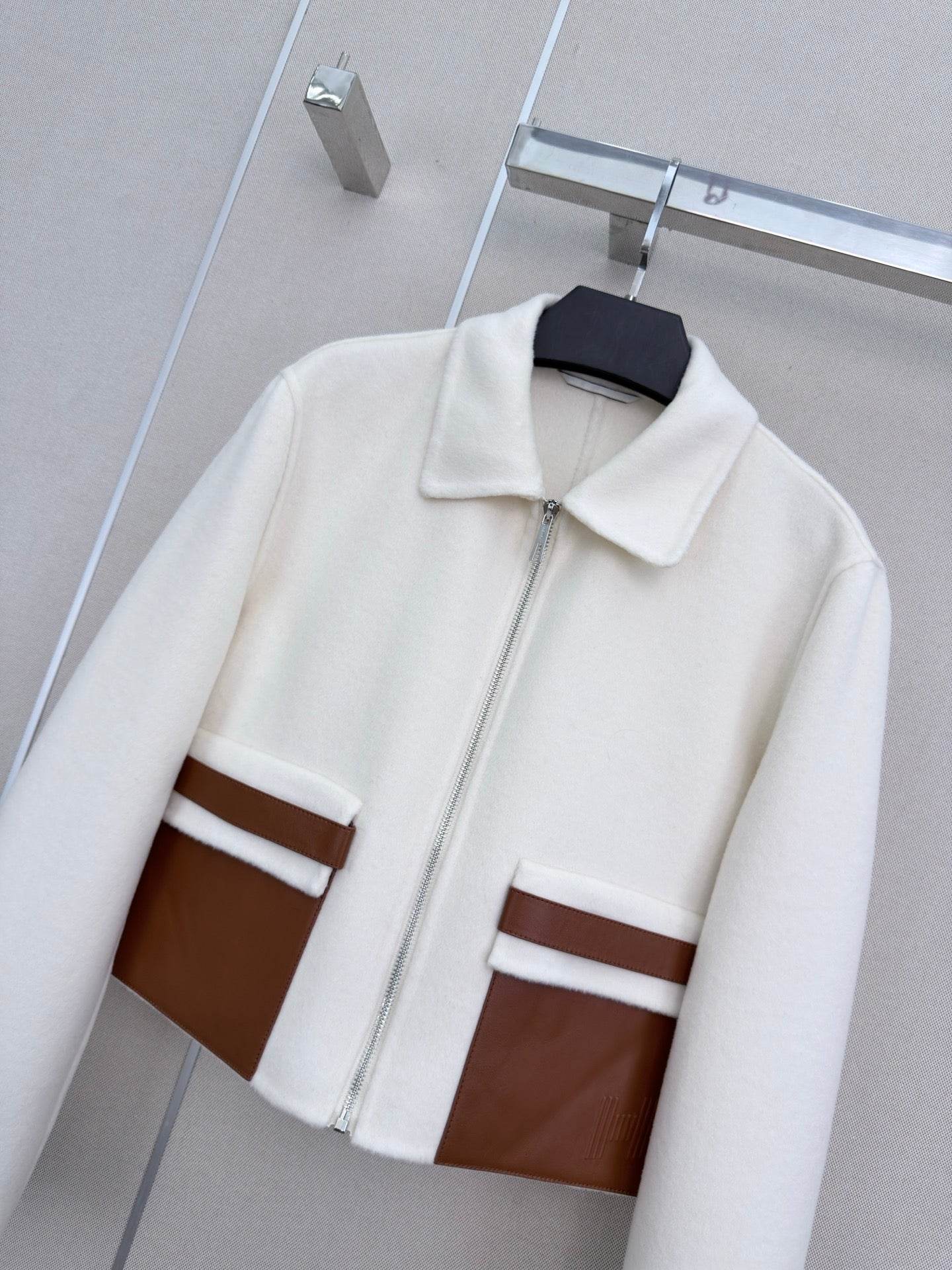 HM 26s Double-Sided Lapel Coat White Cashmere 407085