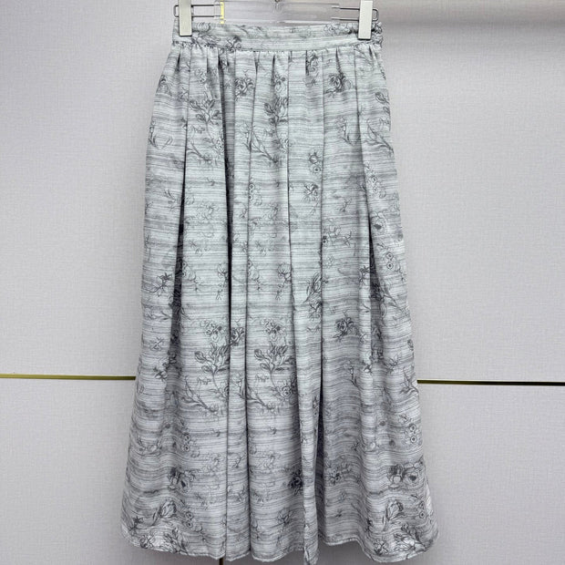 Dior 2026 Midi Skirt Grey Polyester 396914
